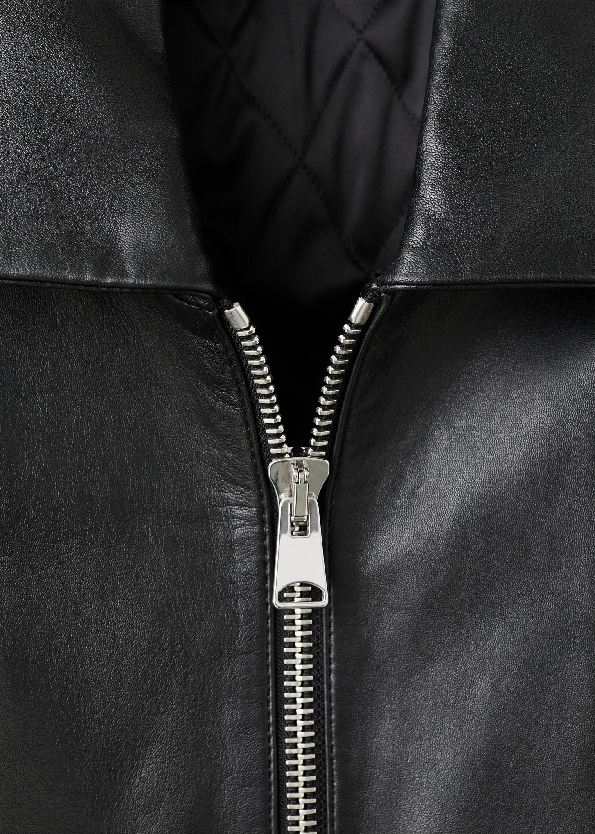 Cazadora bomber piel - Detalle del artículo 8, Negro. Ref: 17079116-01.