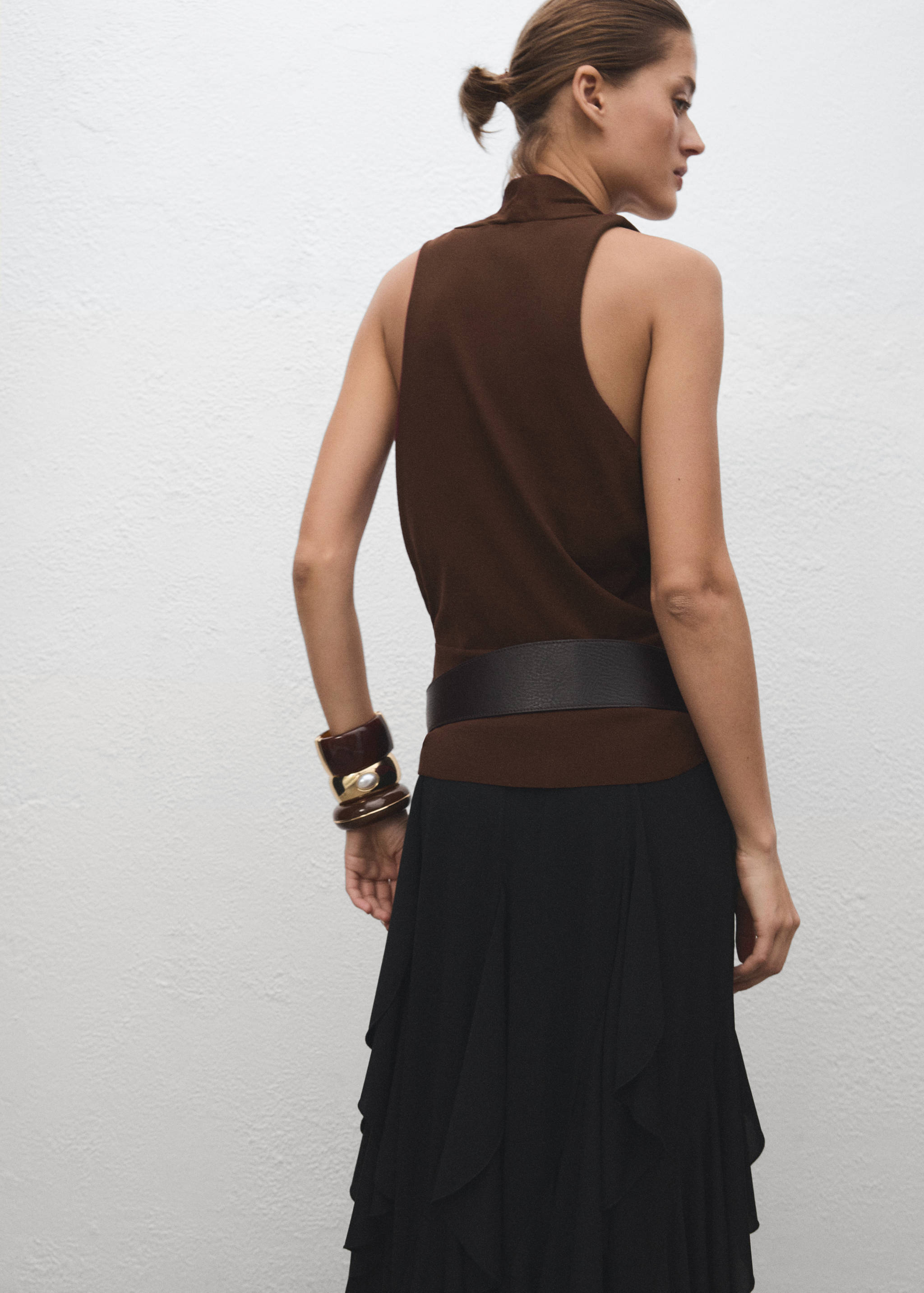 Gebreide top met V-hals - Achterkant van het artikel