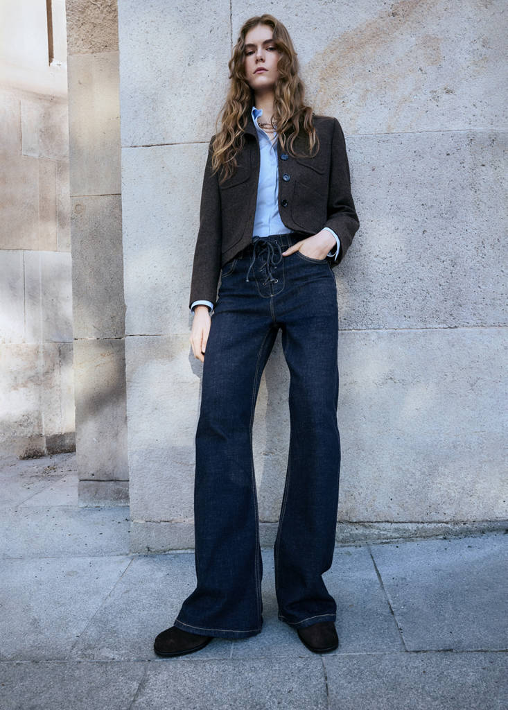 Flared jeans with drawstrings — Open Blue