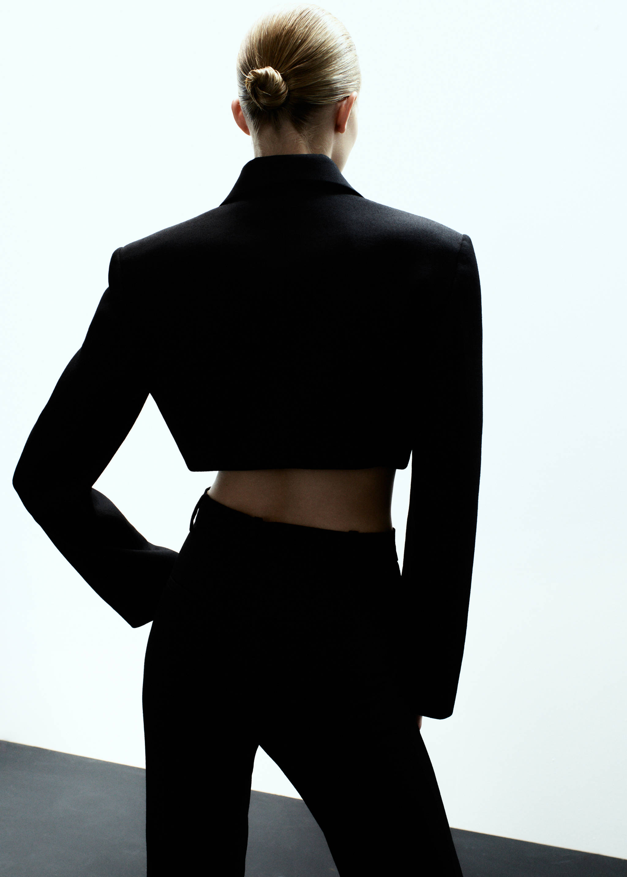 Blazer de costume laine crop - Verso de l’article