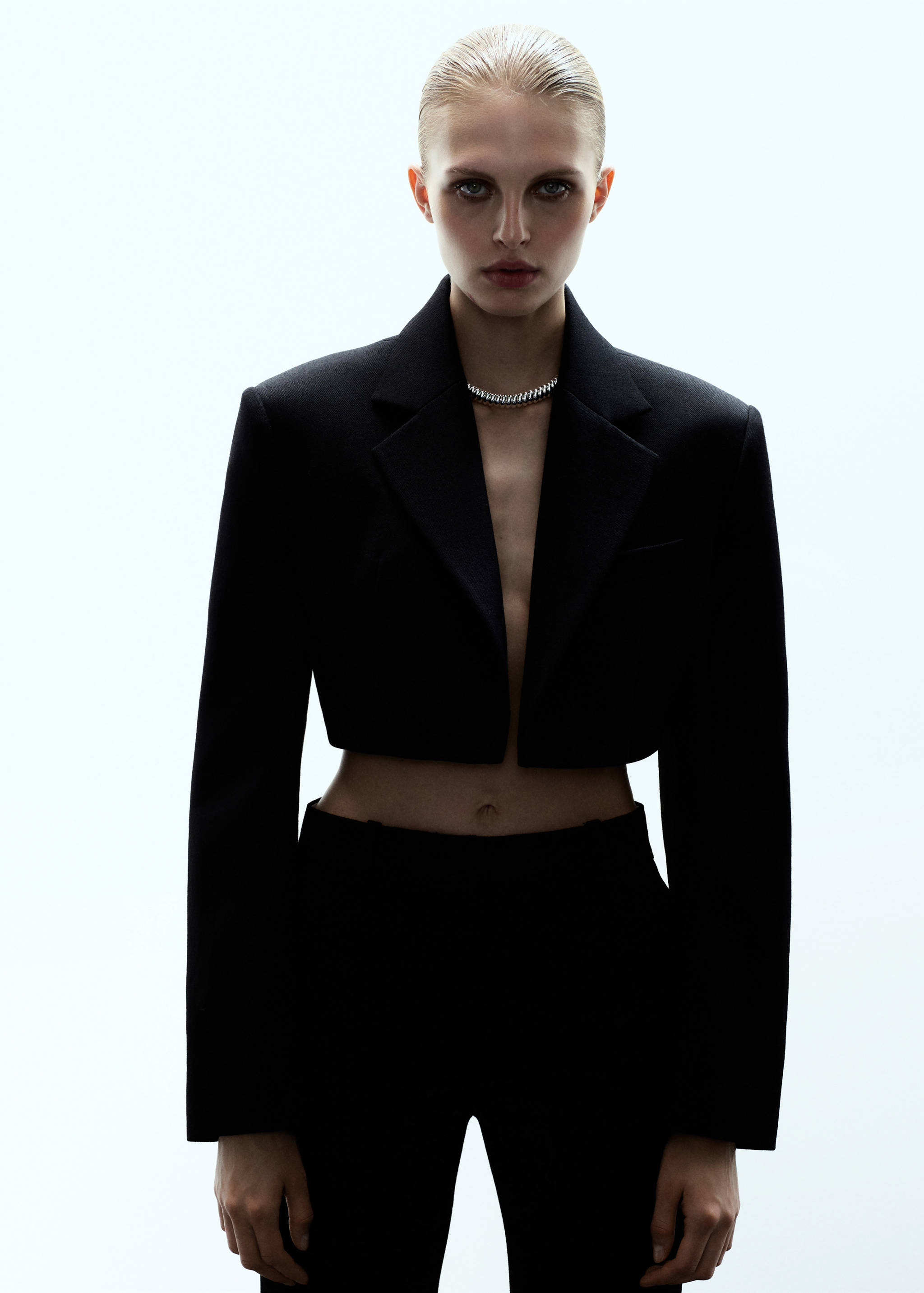 Wool cropped suit jacket - Details of the article 1
