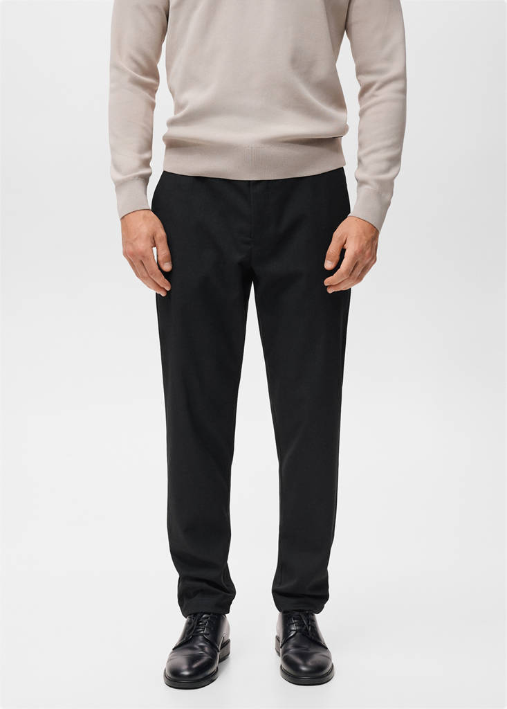 Slim-fit Thermolite® flannel trousers — Navy