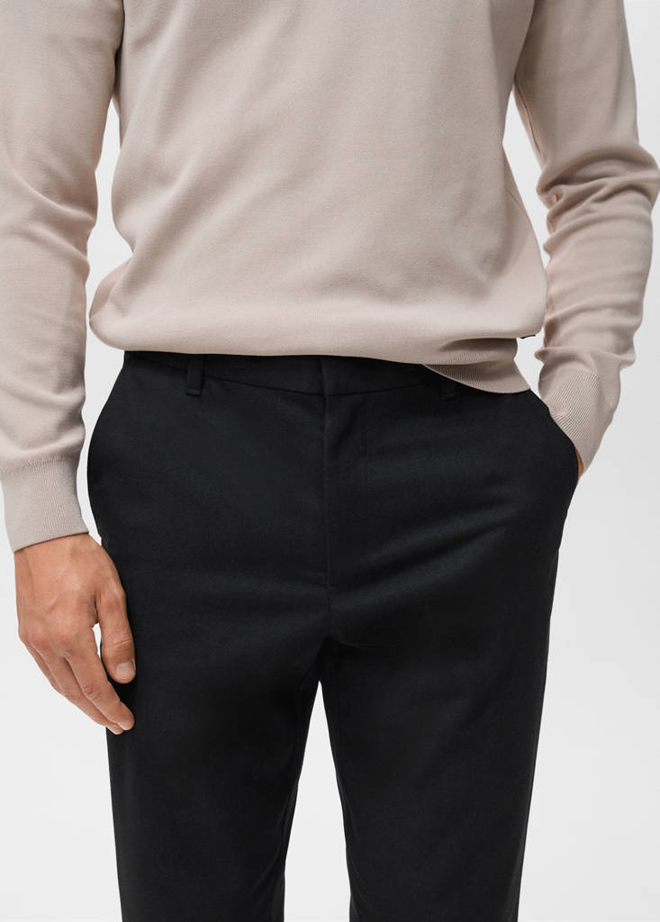 Slim-fit Thermolite® flannel trousers — Navy