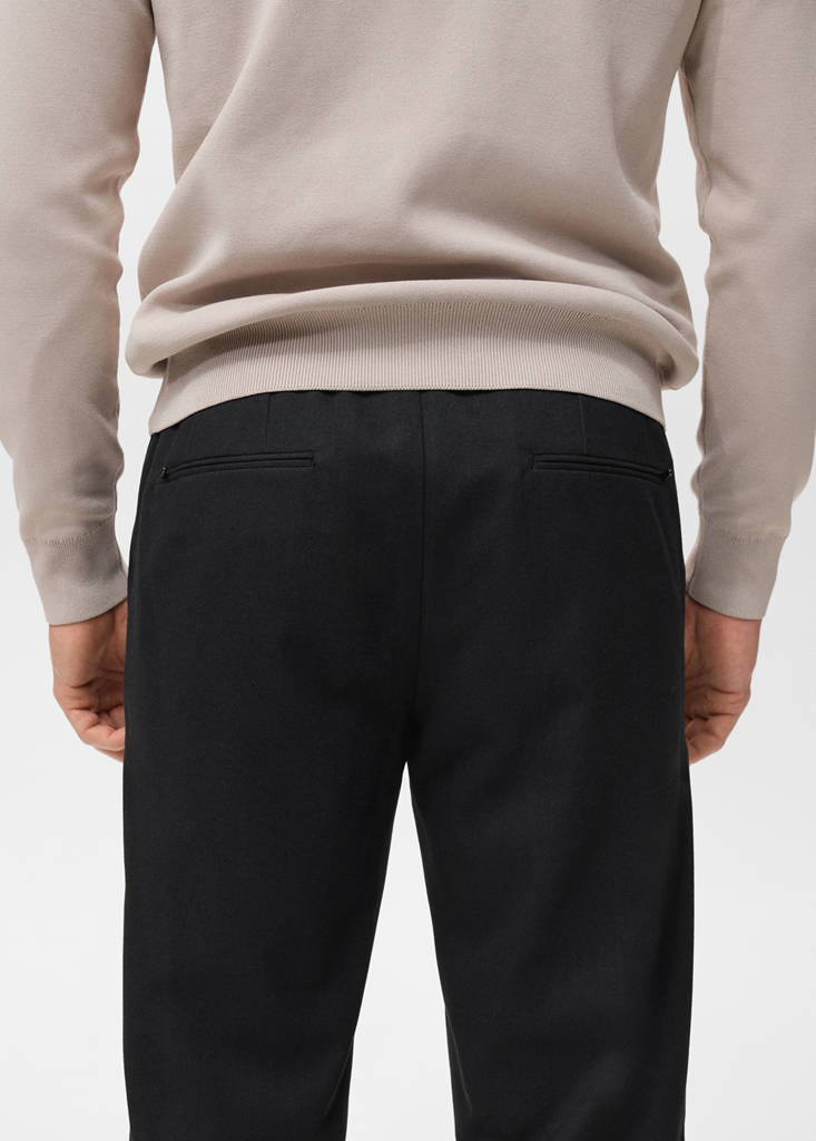 Slim-fit Thermolite® flannel trousers — Navy