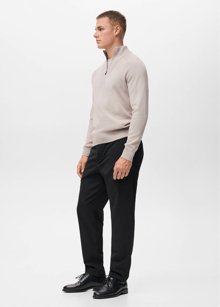 Slim-fit Thermolite® flannel trousers — Navy
