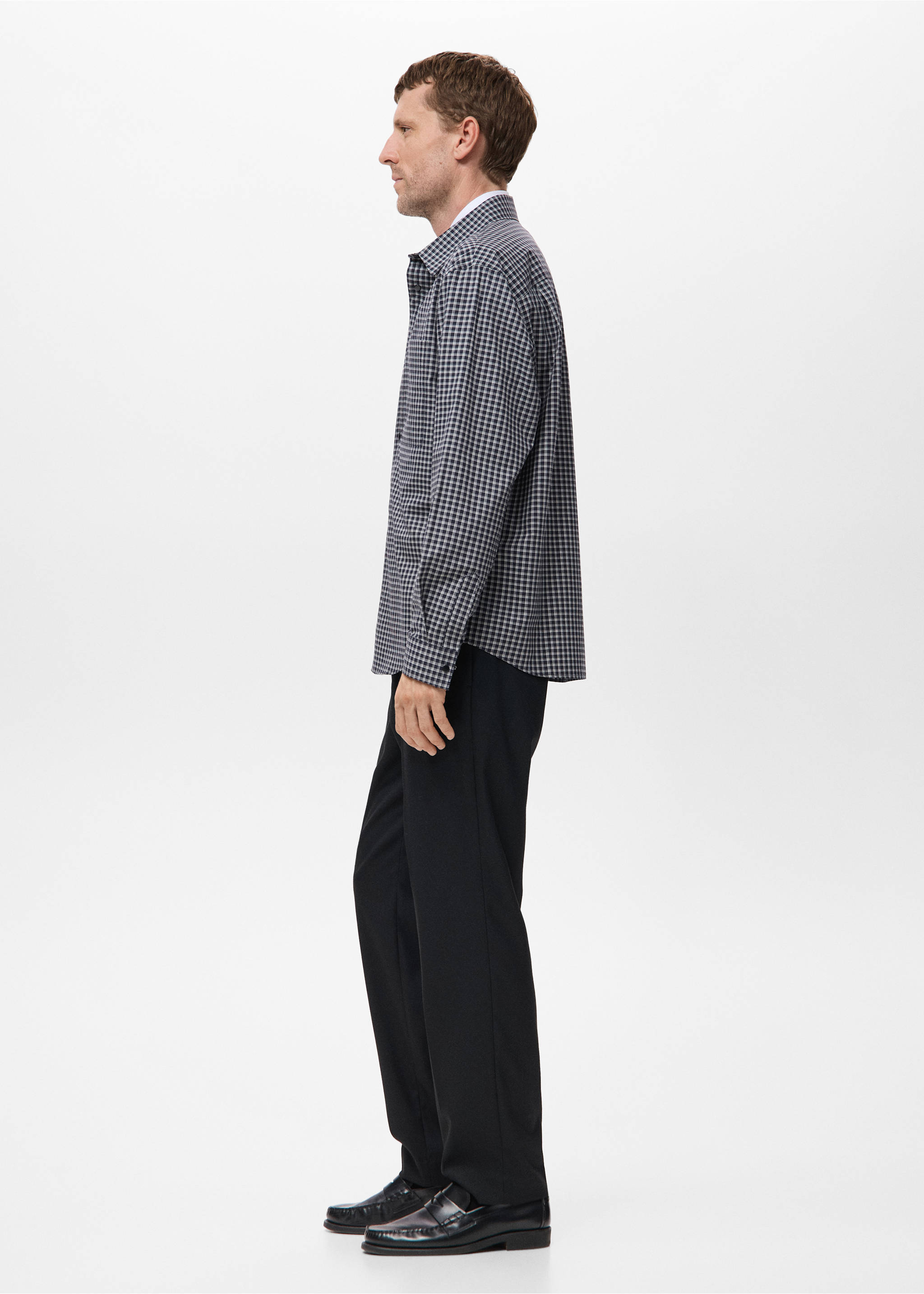 Camisa 100% algodón cuadros relaxed fit - Detalle del artículo 2, Negro. Ref: 17079207-00.
