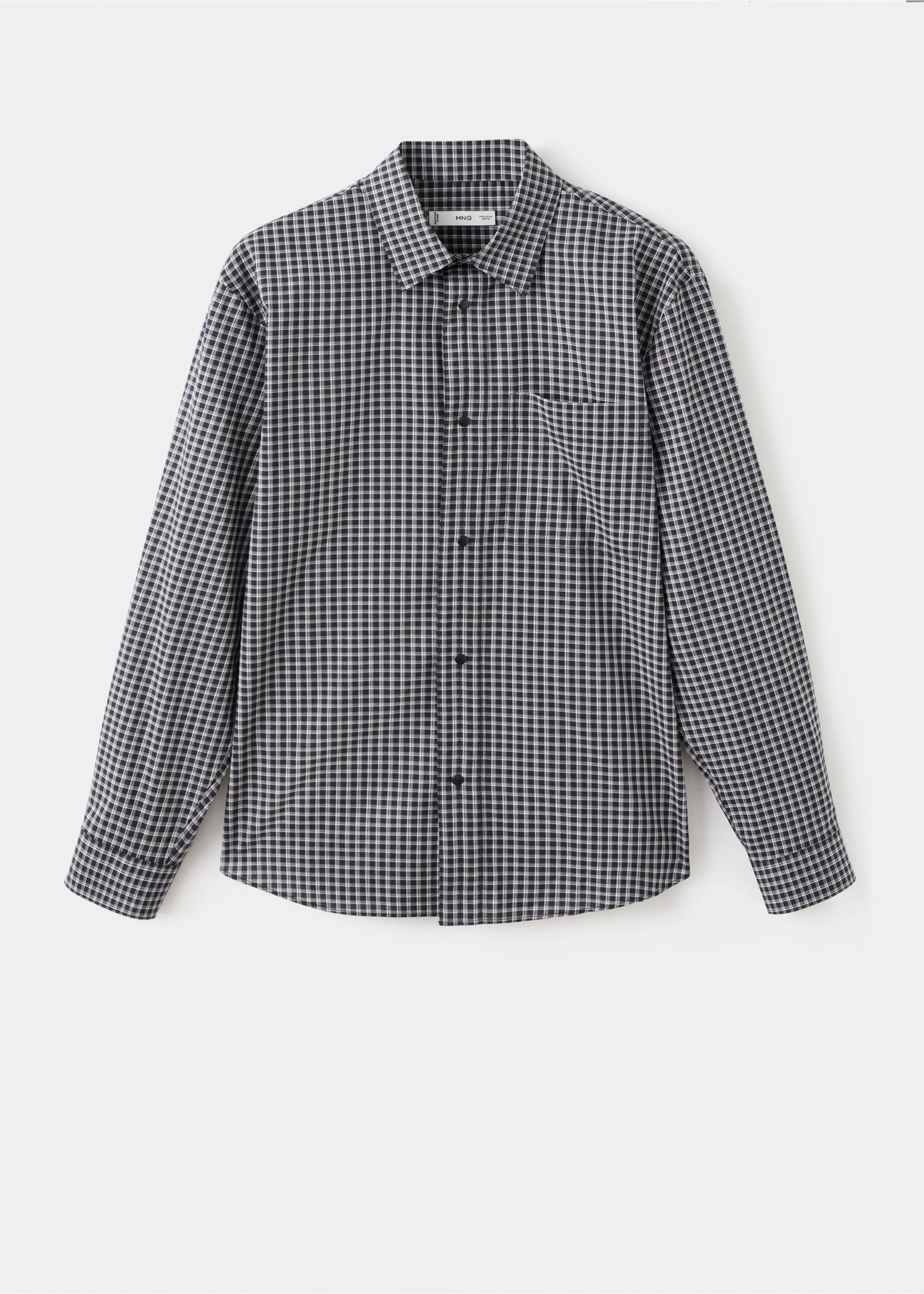Camisa 100% algodón cuadros relaxed fit - Artículo sin modelo, Negro. Ref: 17079207-00.