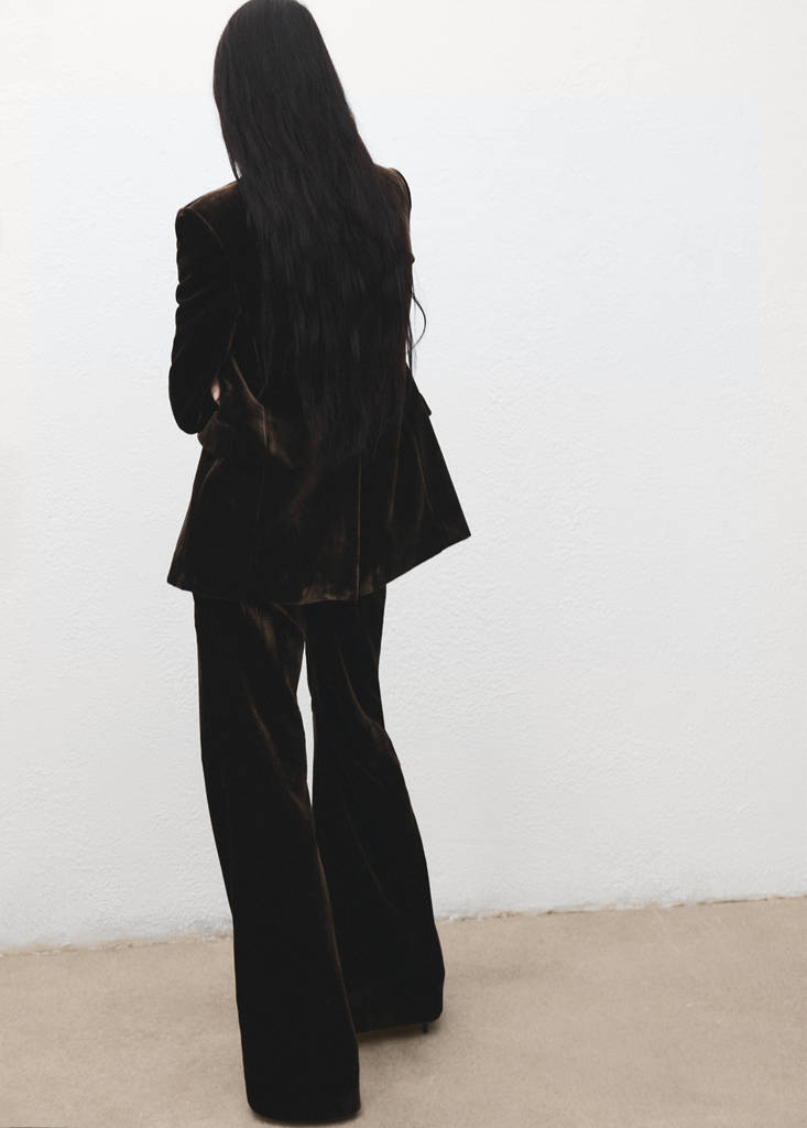 Velvet suit trousers — Chocolate