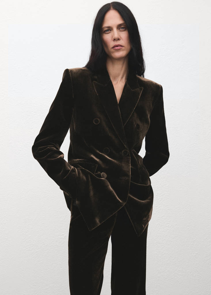 Velvet suit trousers — Chocolate