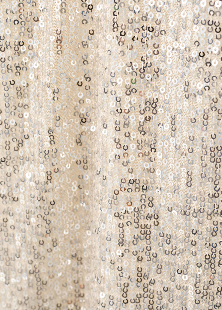 Short dress with sequins — Ivory White