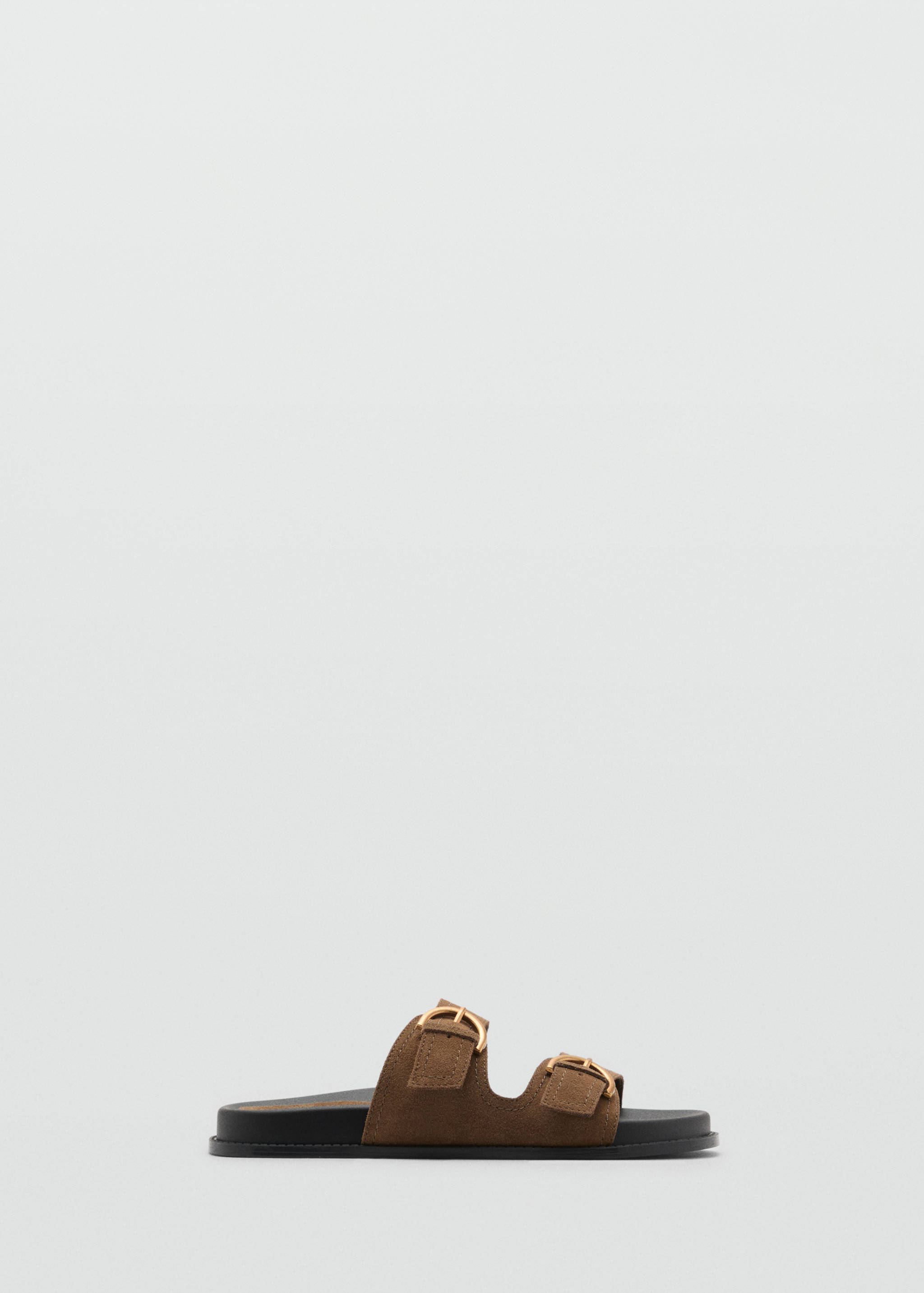 Flat leather sandals with buckles - Article without model