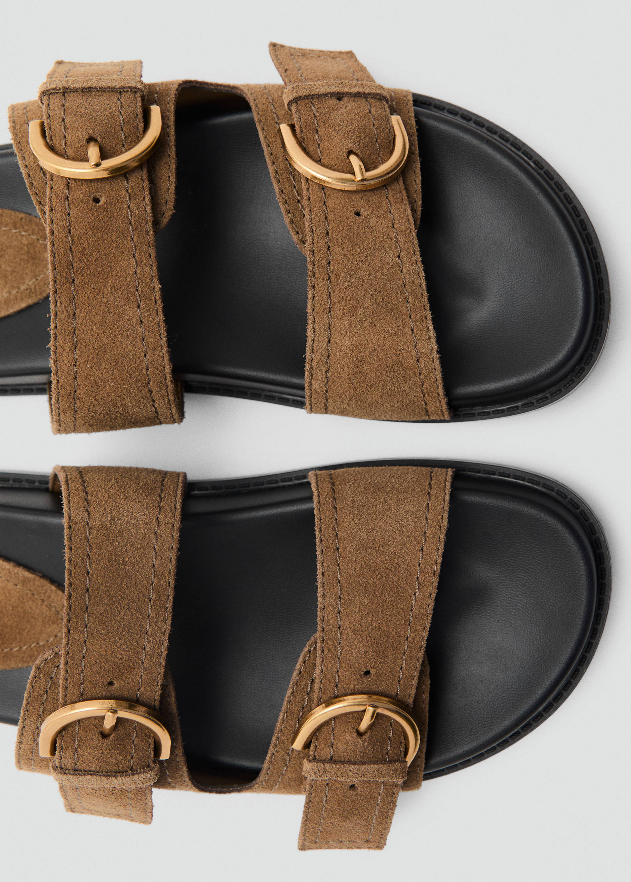 Flat leather sandals with buckles - Details of the article 1