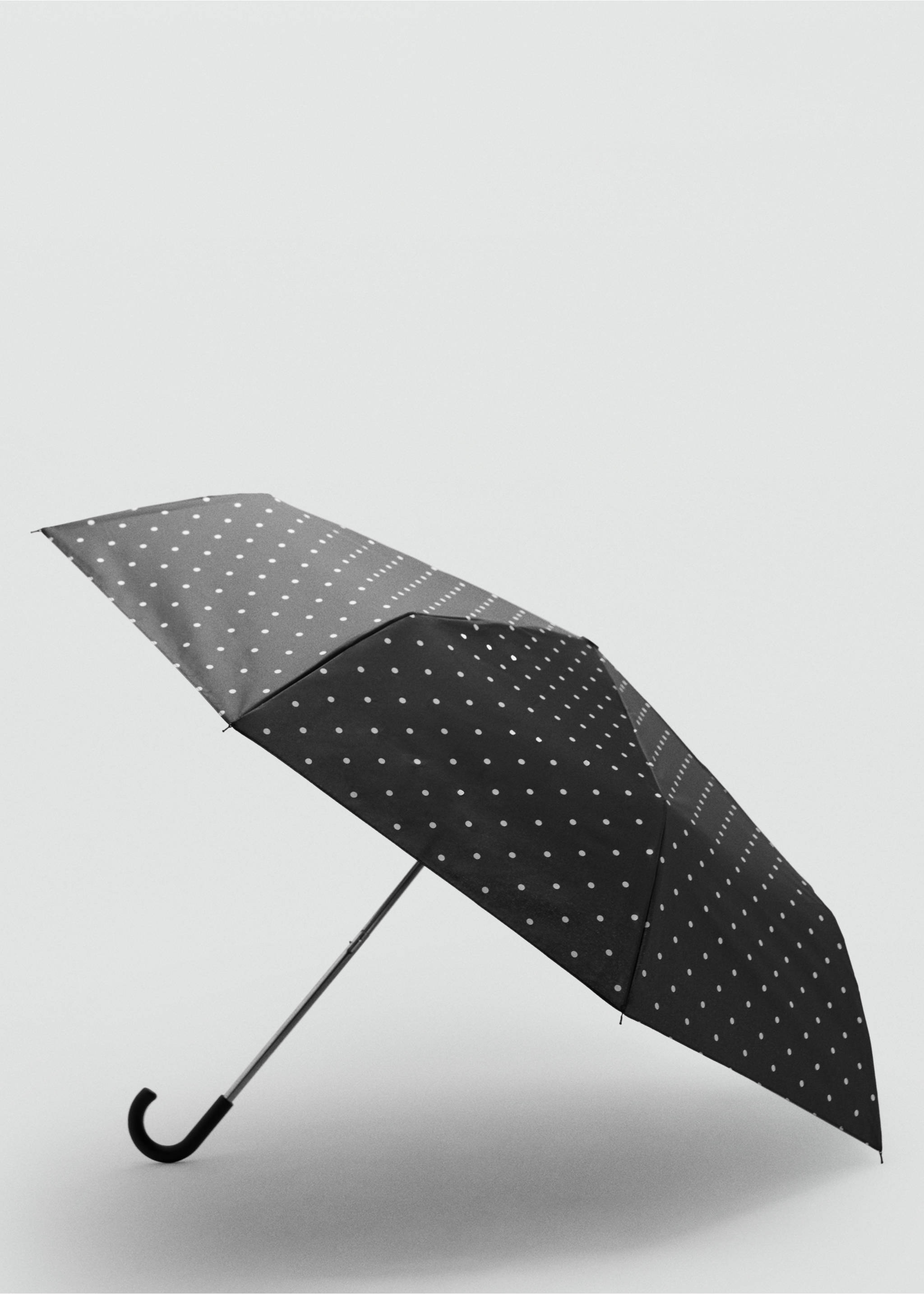Parapluie imprimé à pois - Plan moyen, Noir. Ref: 17081121-00.