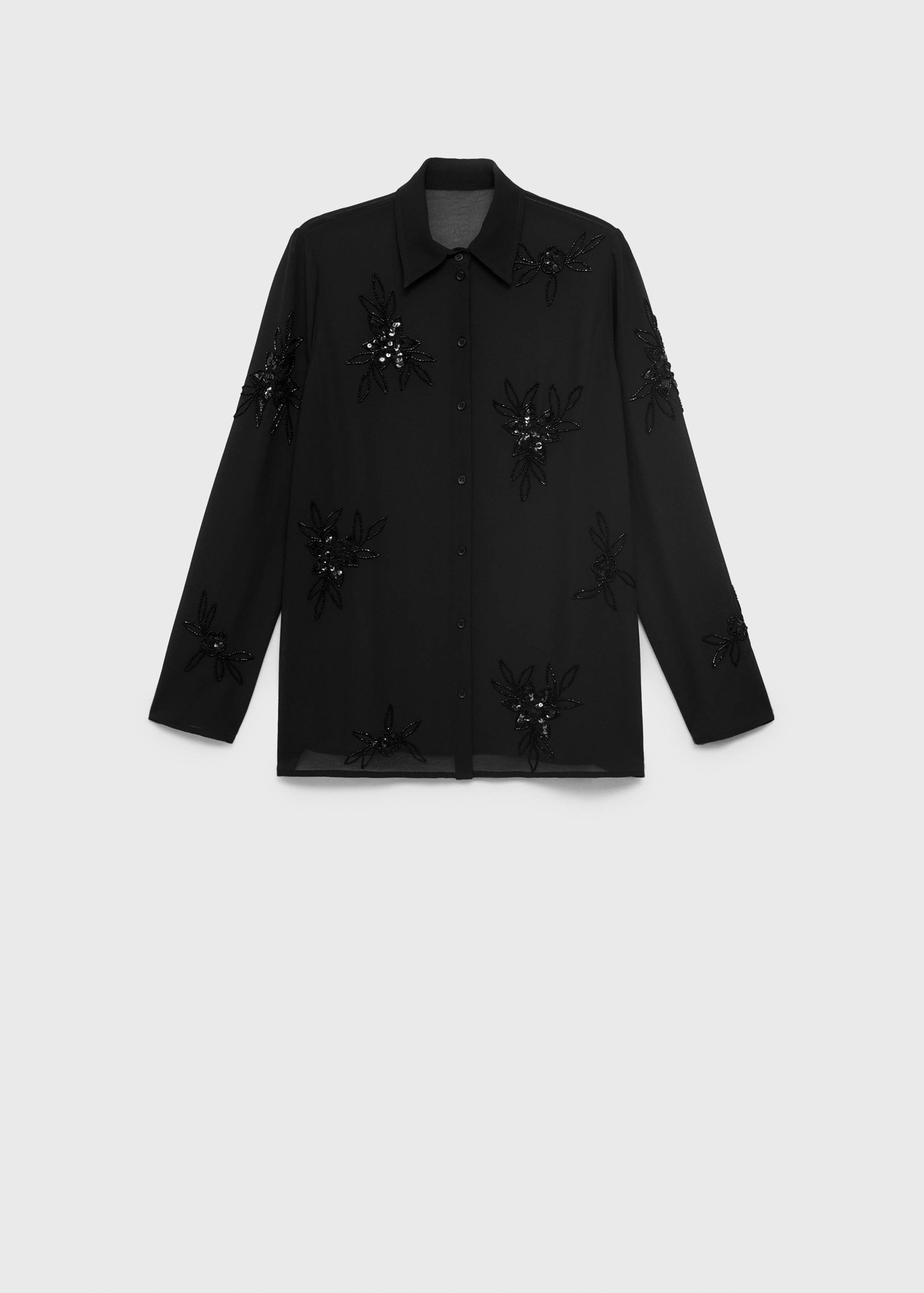 Semi-transparent shirt with rhinestone embroidery - Article without model