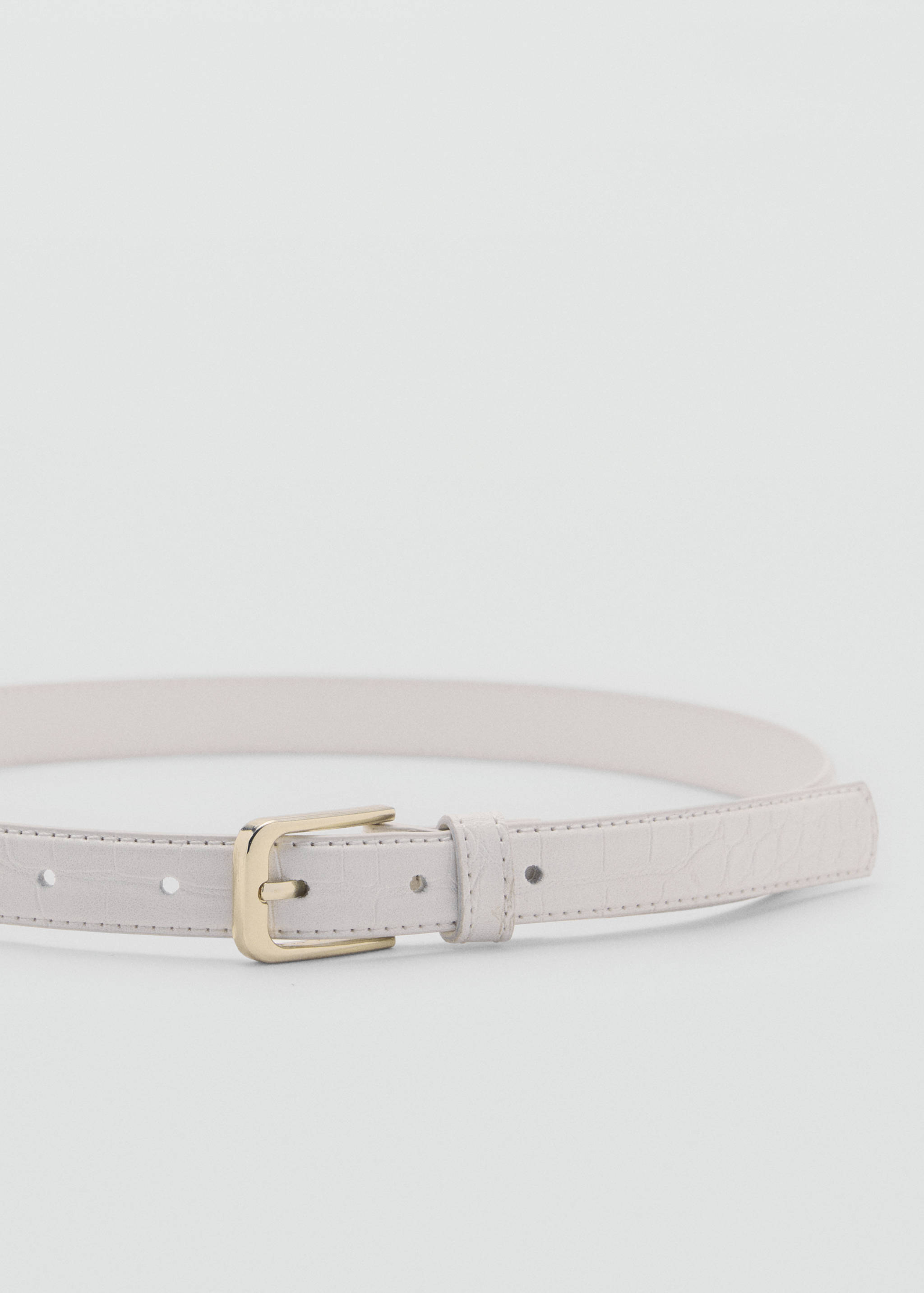 Thin faux crocodile leather belt - Medium plane