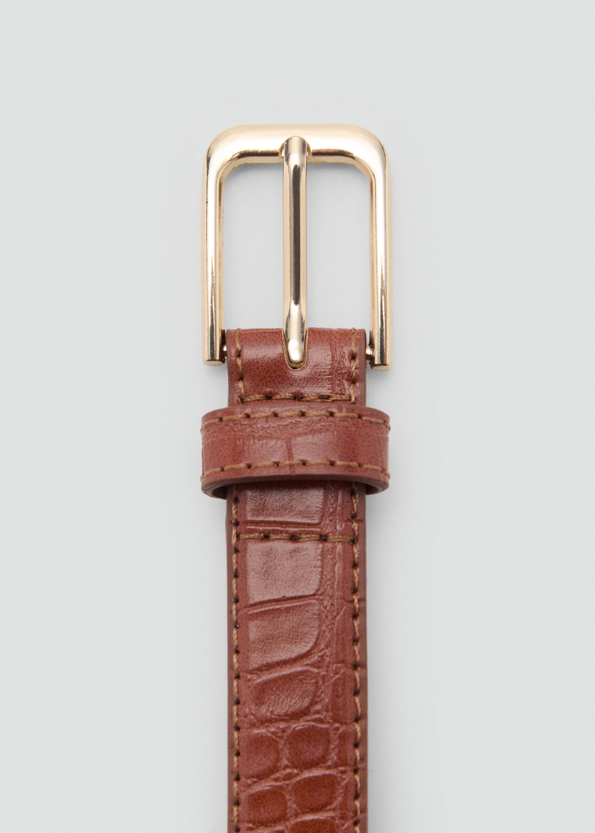 Thin faux crocodile leather belt - Details of the article 1