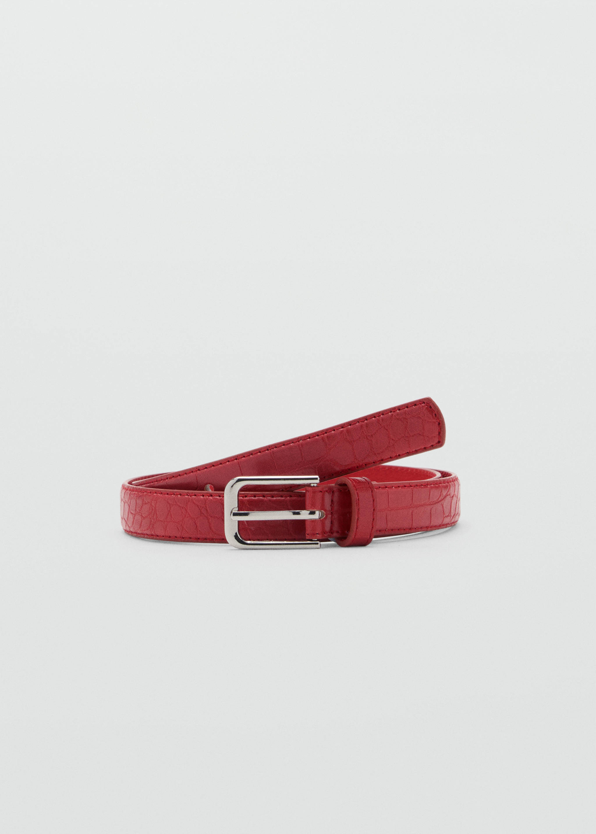 Thin faux crocodile leather belt - Article without model