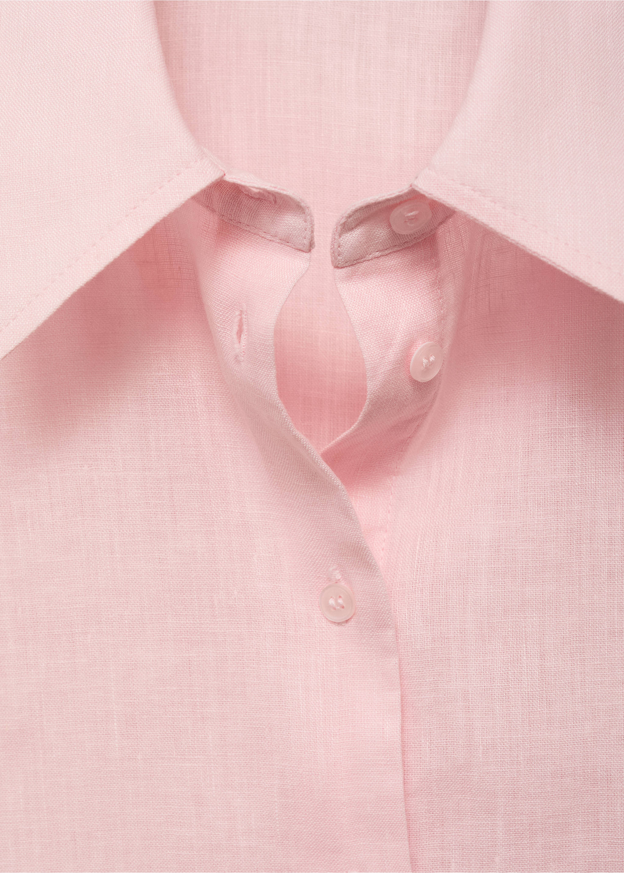 Chemise lin manches courtes - Détail de l'article 8, Rose clair. Ref: 17081133-00.