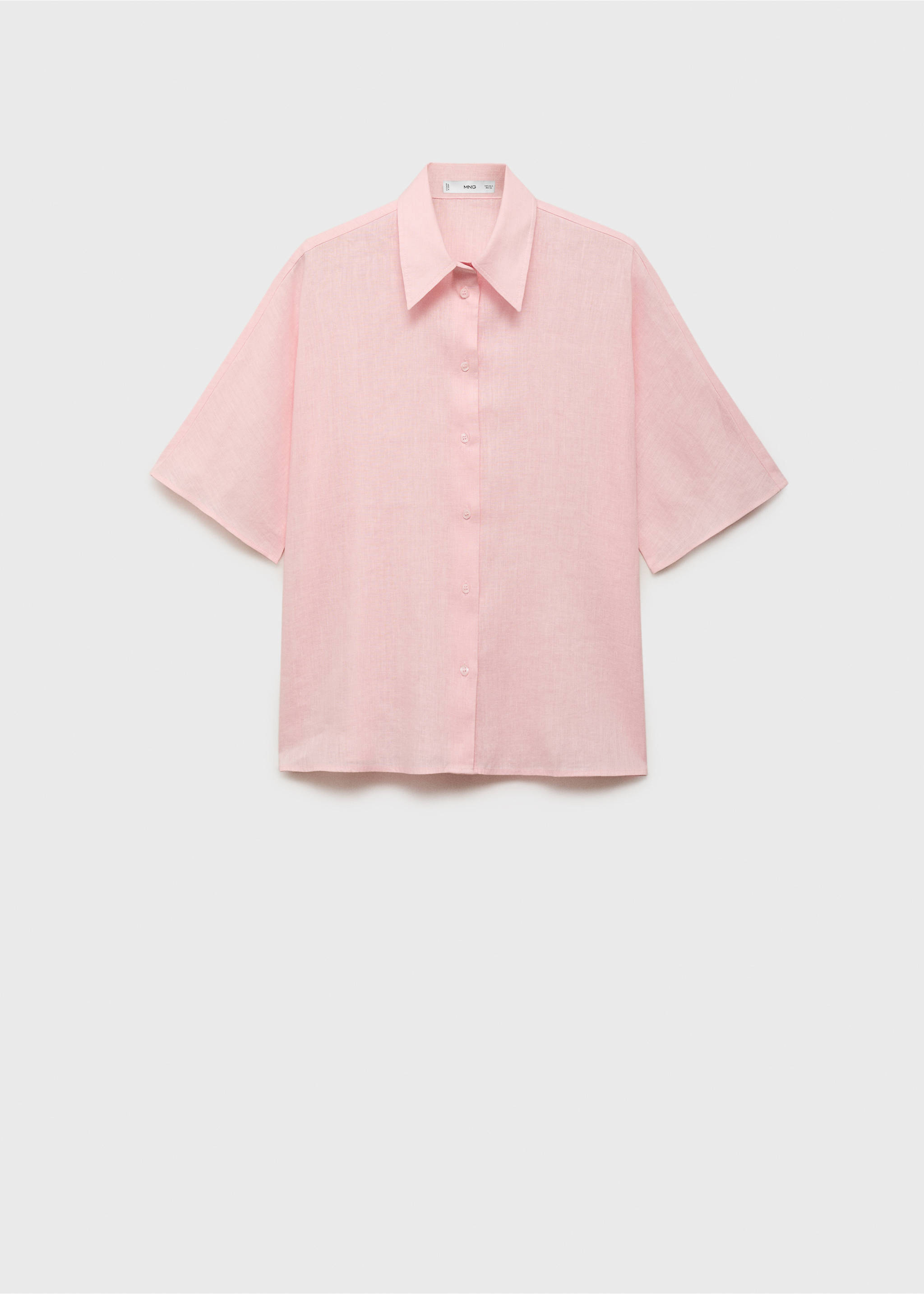 Chemise lin manches courtes - Article sans modèle, Rose clair. Ref: 17081133-00.