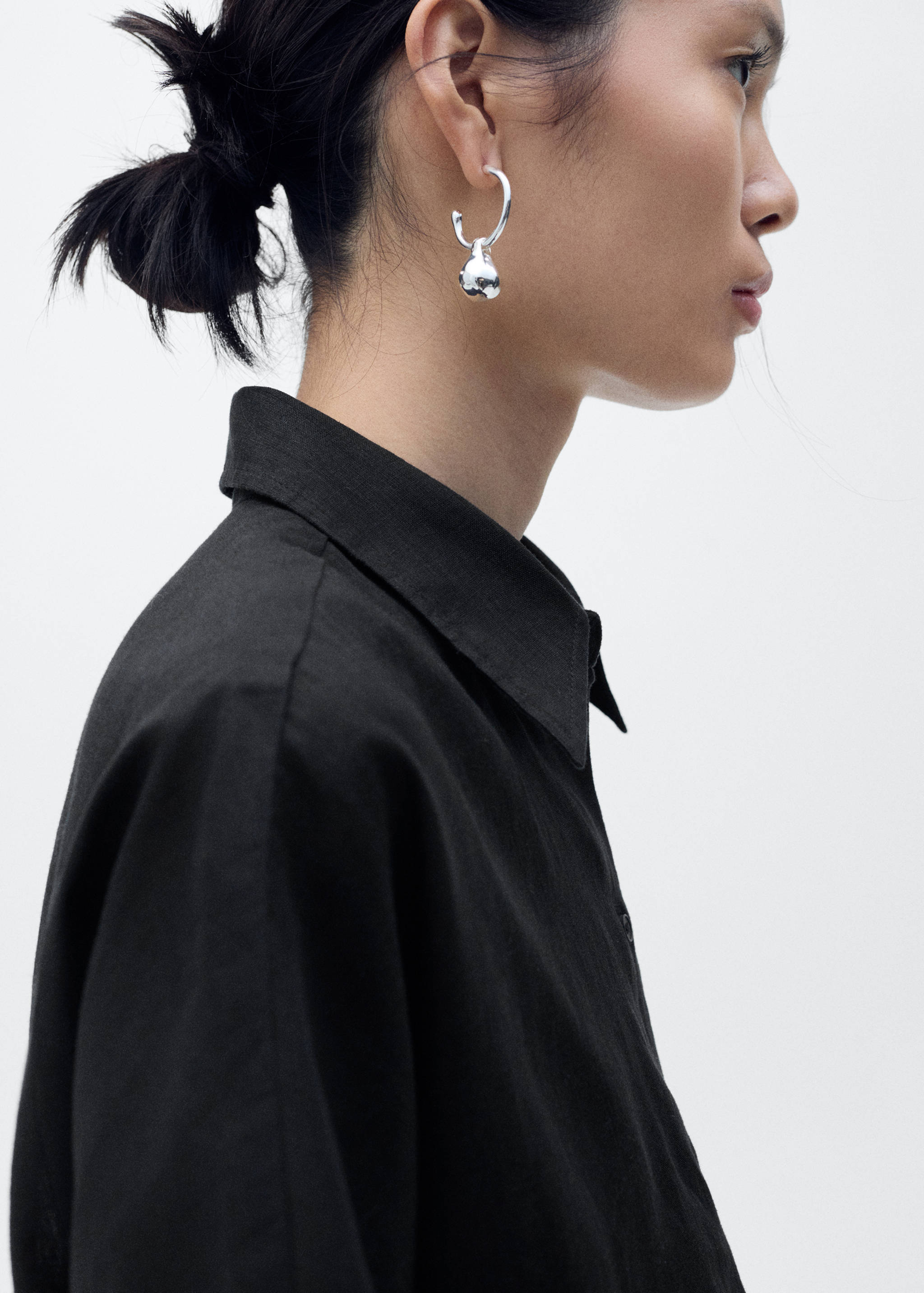 Short sleeve linen-blend shirt - Details of the article 1