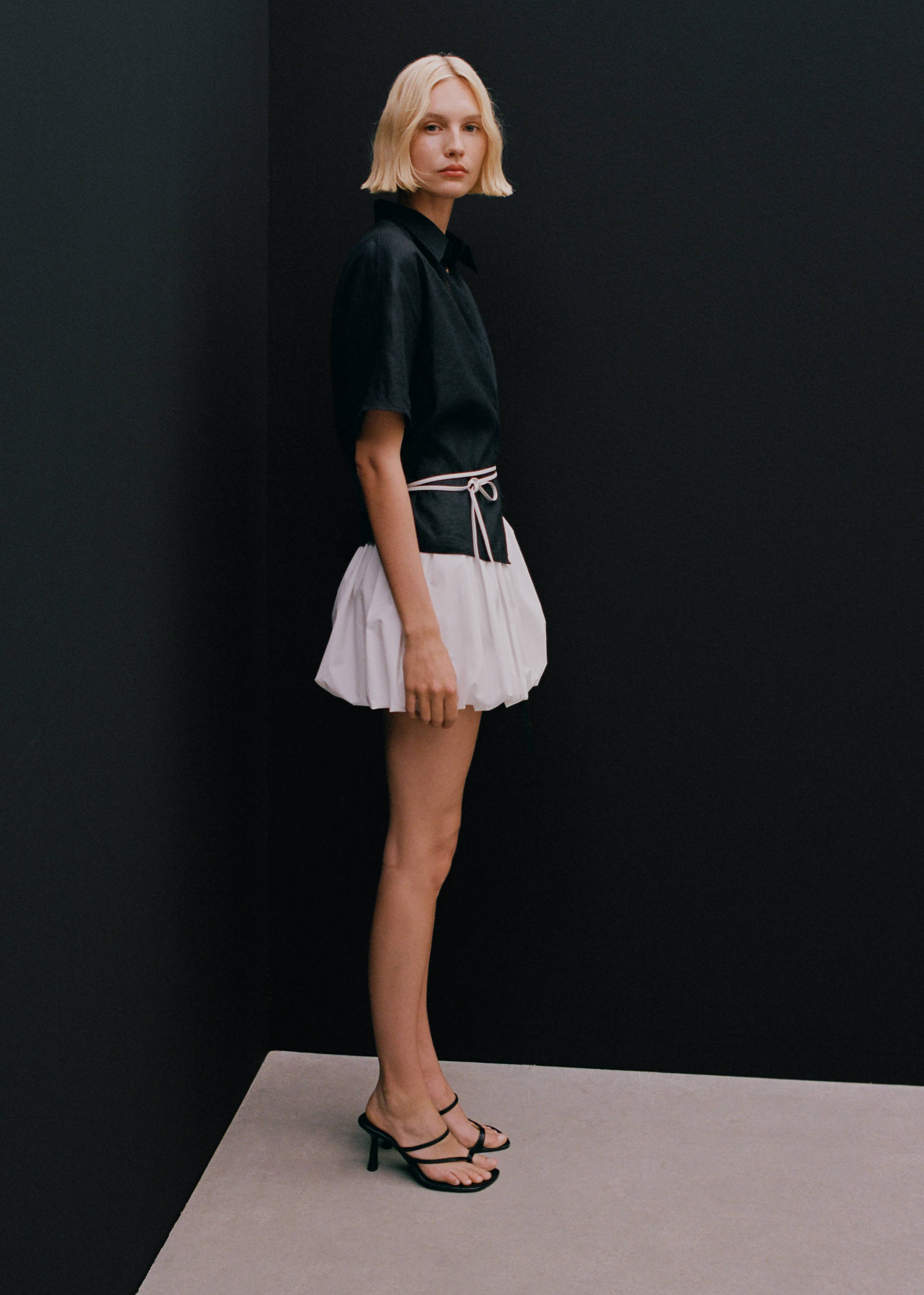 Short sleeve linen-blend shirt - Details of the article 6