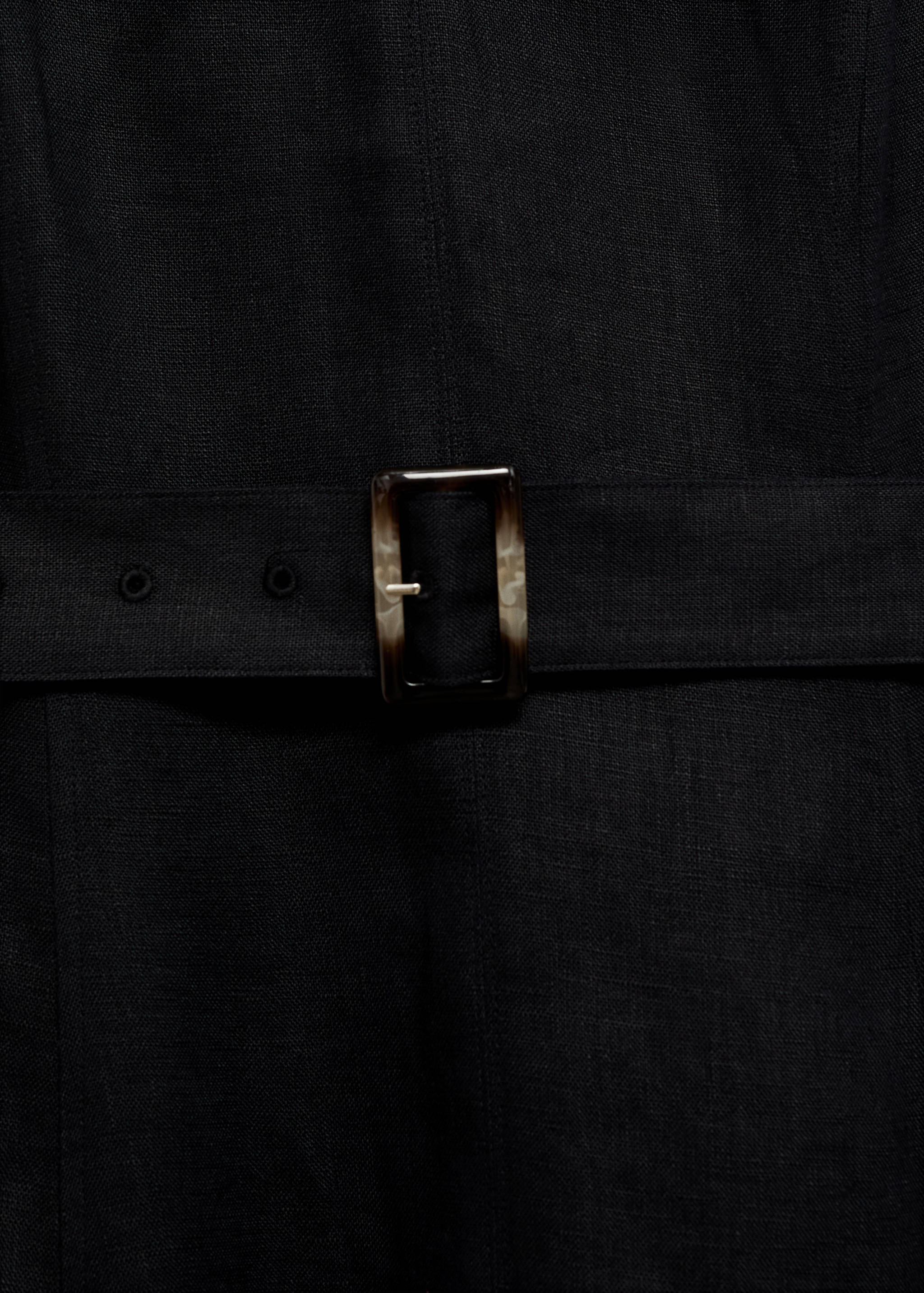 Kemerli evaze keten elbise - Ürün detayı 8