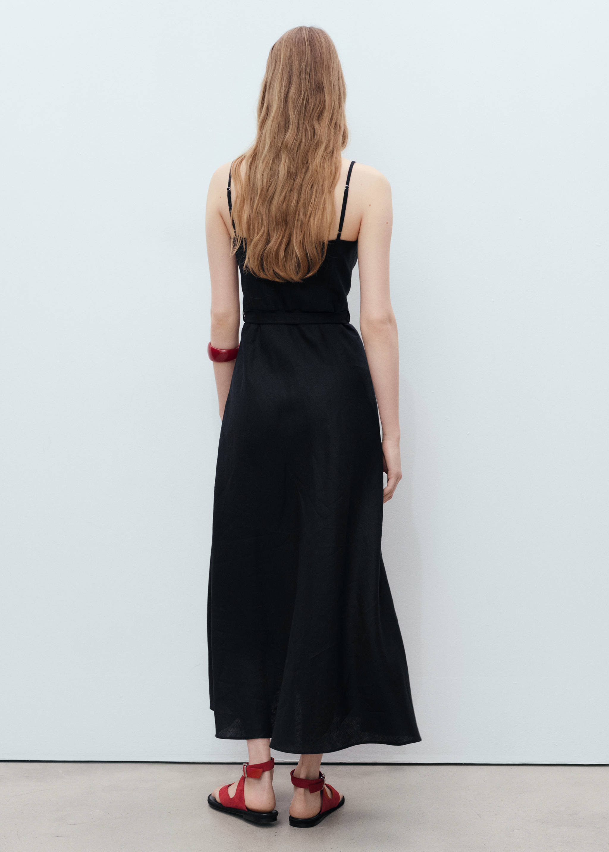 Лляна сукня з бантом - Зворотна сторона товару