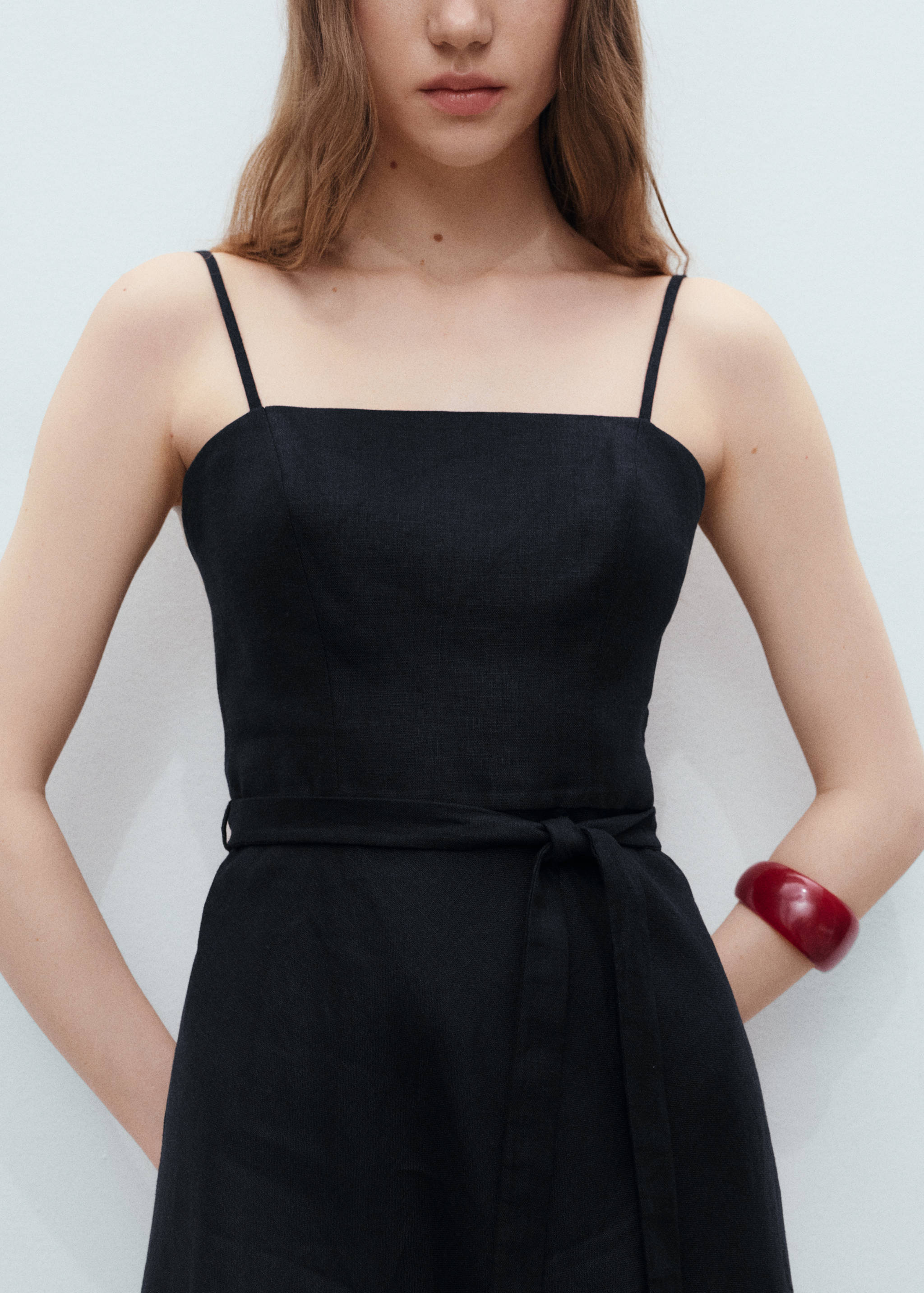 Лляна сукня з бантом - Детальніше про товар 6