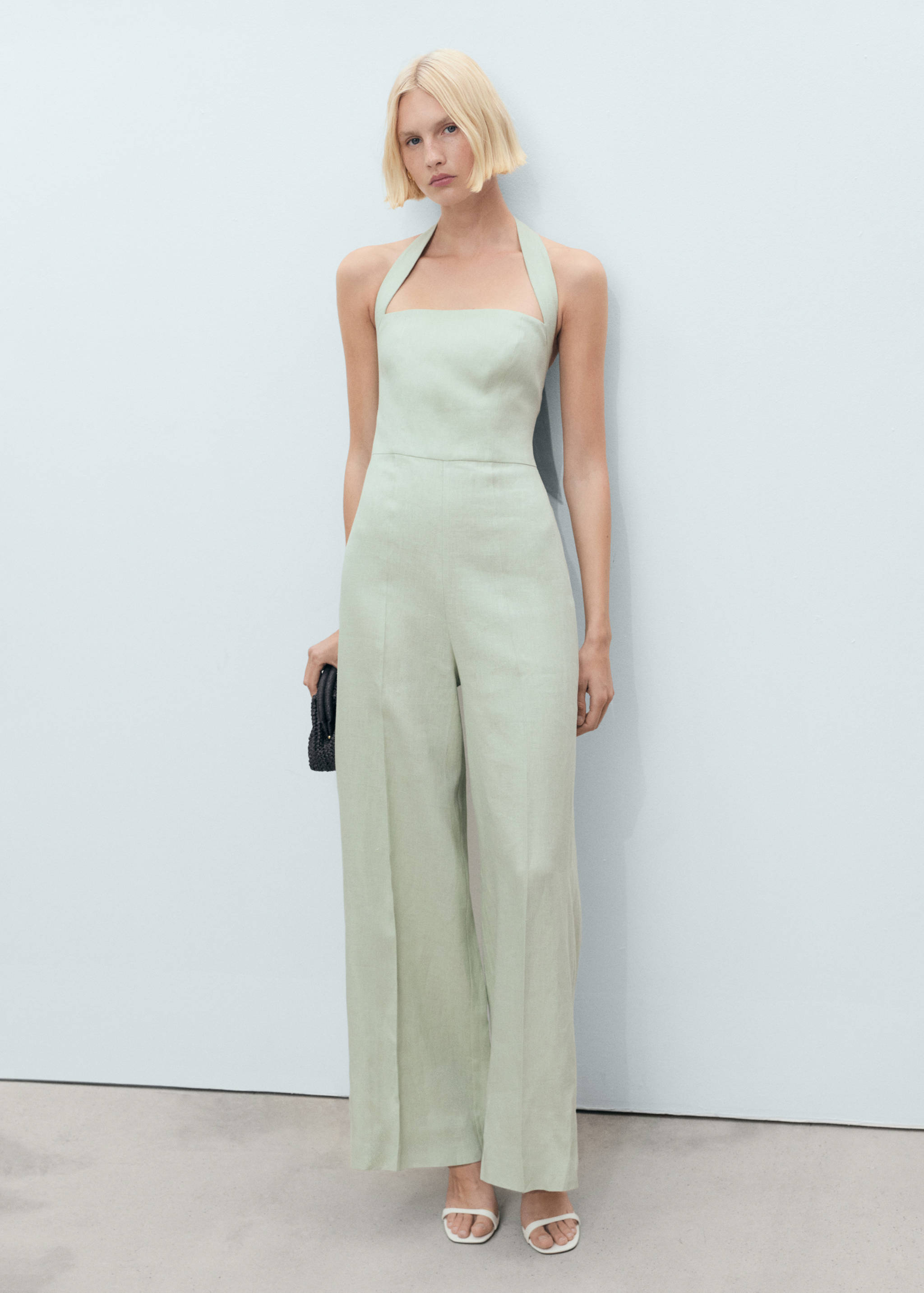 Linen halter jumpsuit - General plane