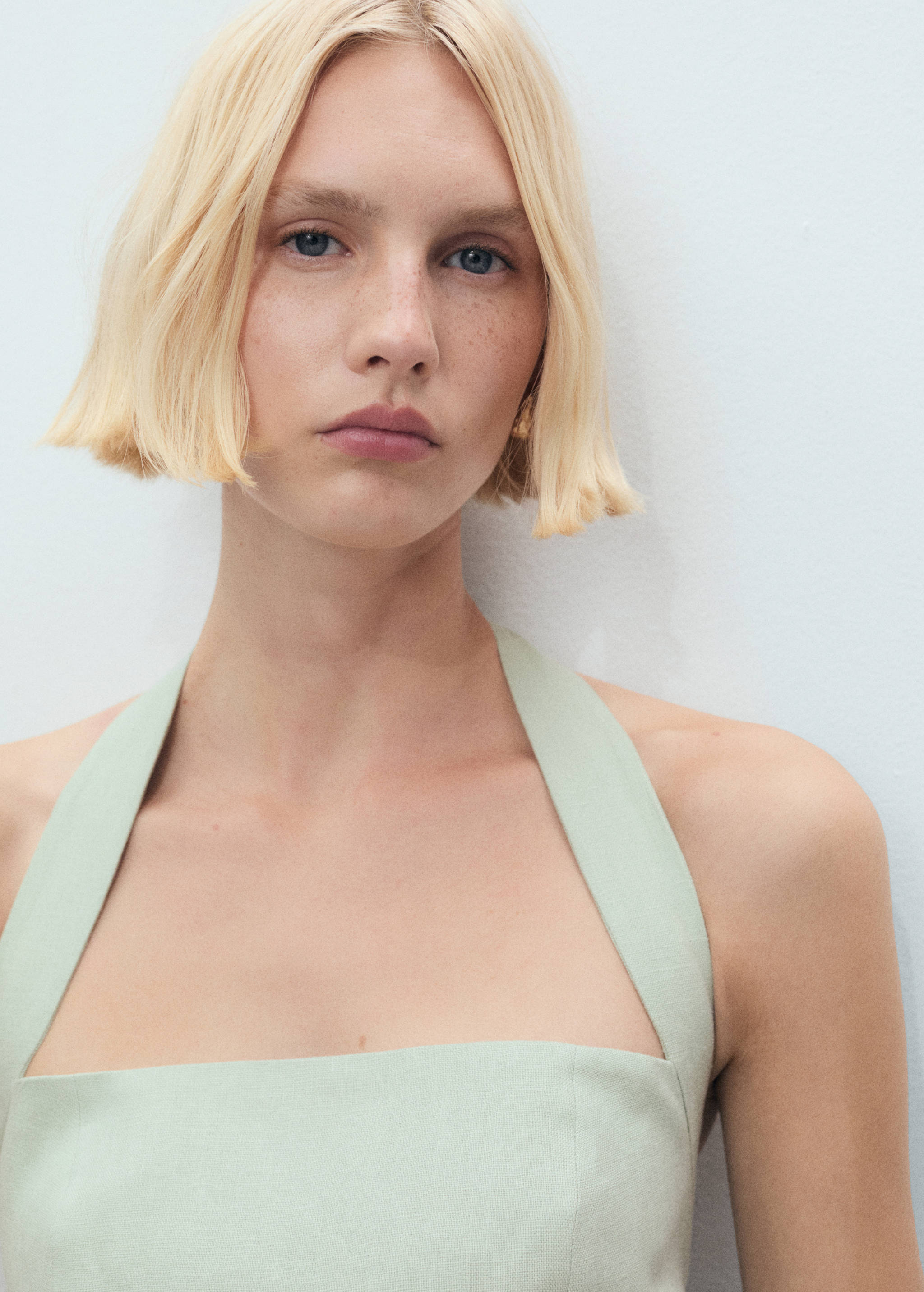 Linen halter jumpsuit - Details of the article 1