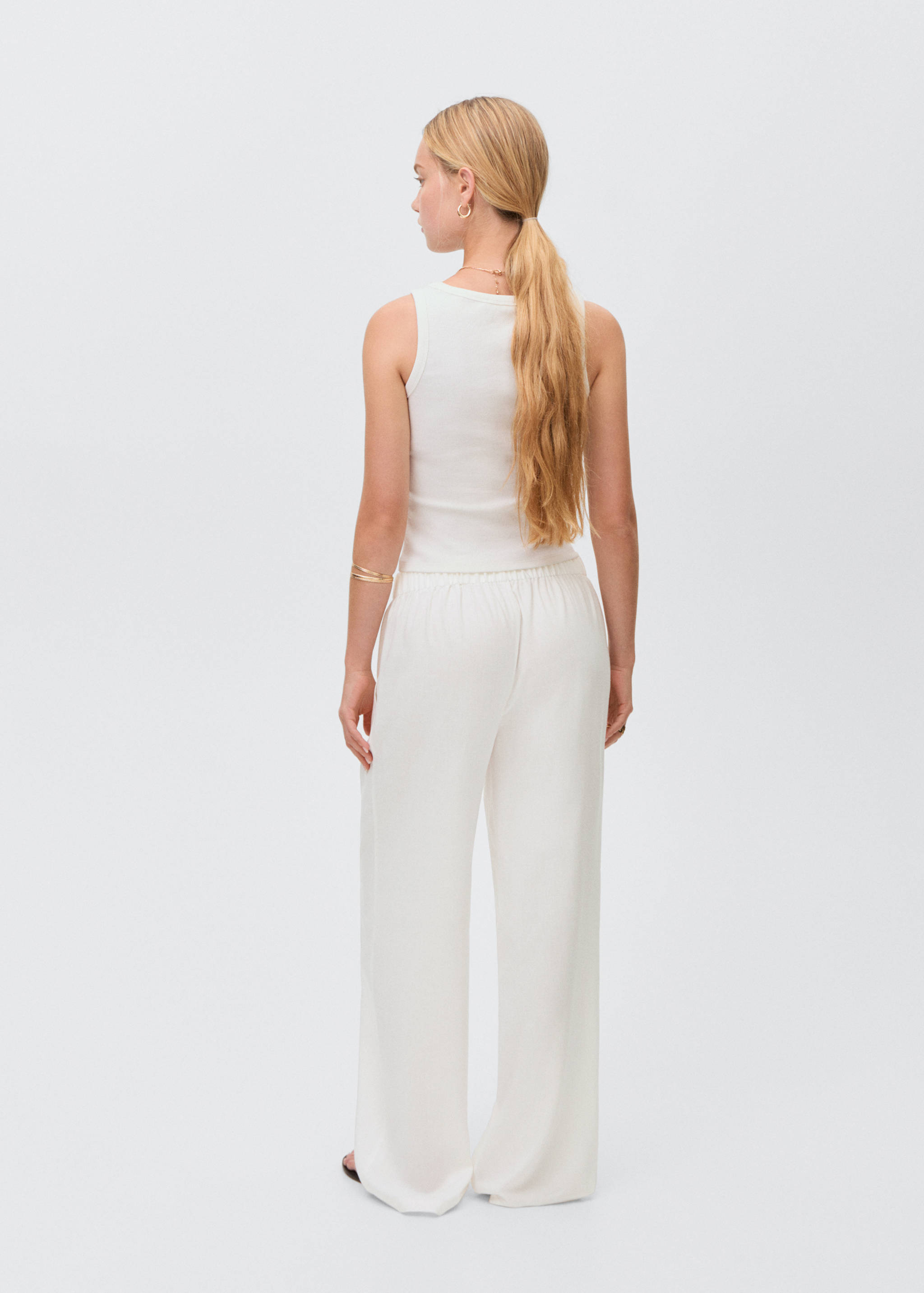 Брюки-джоггеры из хлопка - Обратная сторона изделия