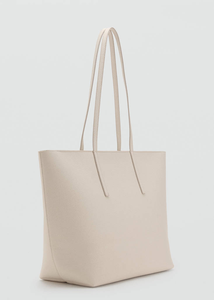 Shopper bag with double handle — Off White