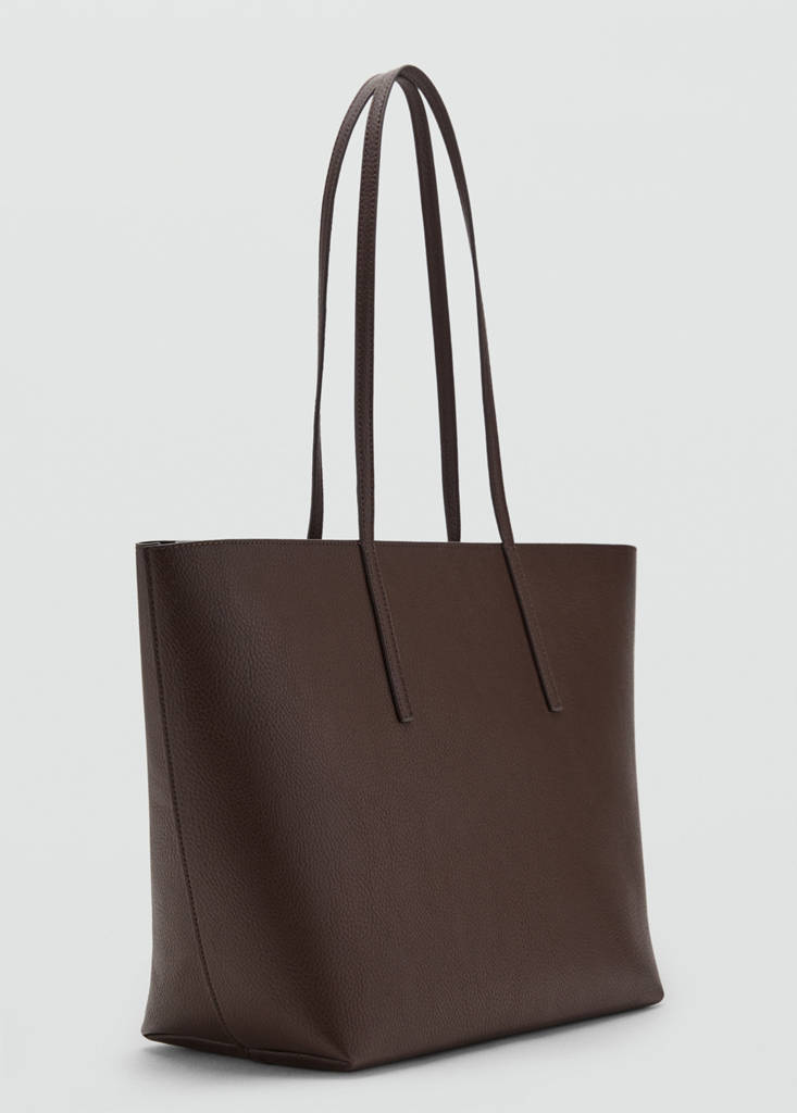 Shopper bag with double handle — Chocolate