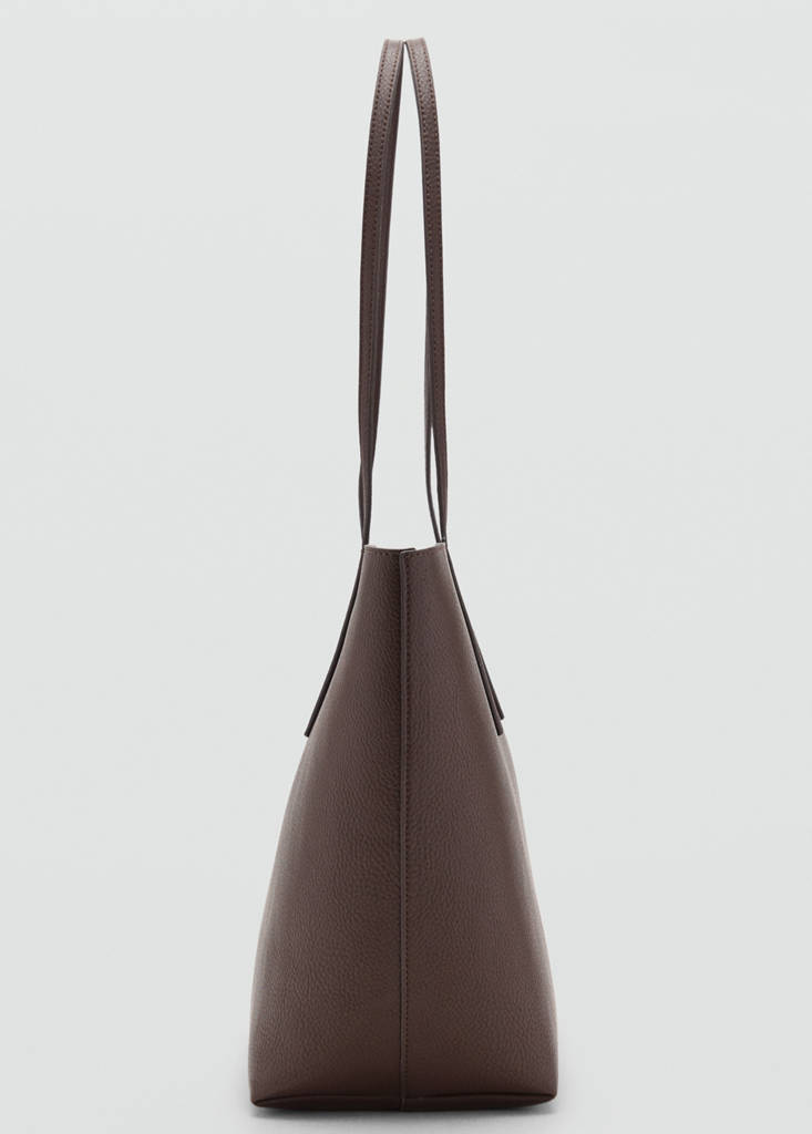 Shopper bag with double handle — Chocolate