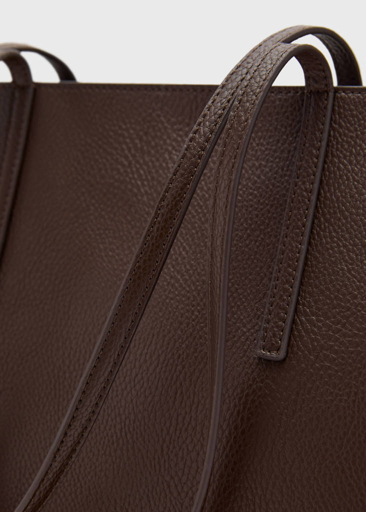 Shopper bag with double handle — Chocolate