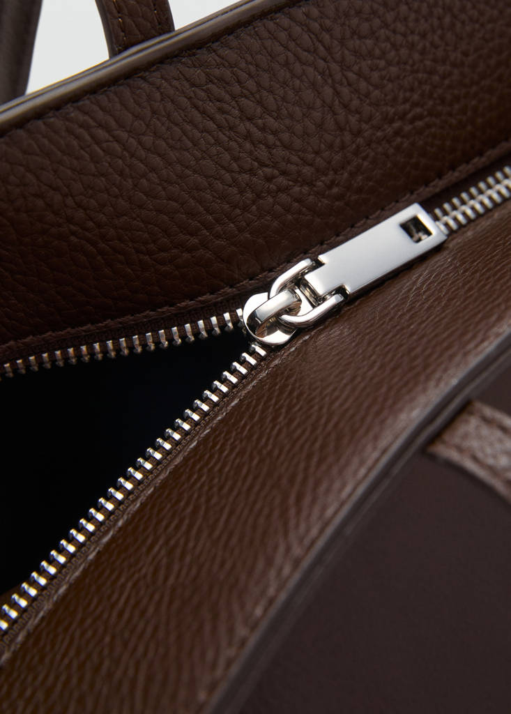 Shopper bag with double handle — Chocolate