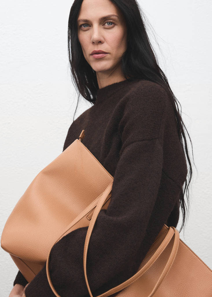 Shopper bag with double handle — Leather