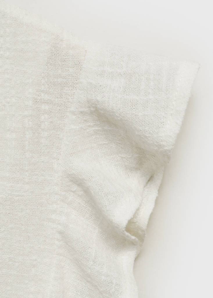 Ruffled-sleeve blouse — Off White