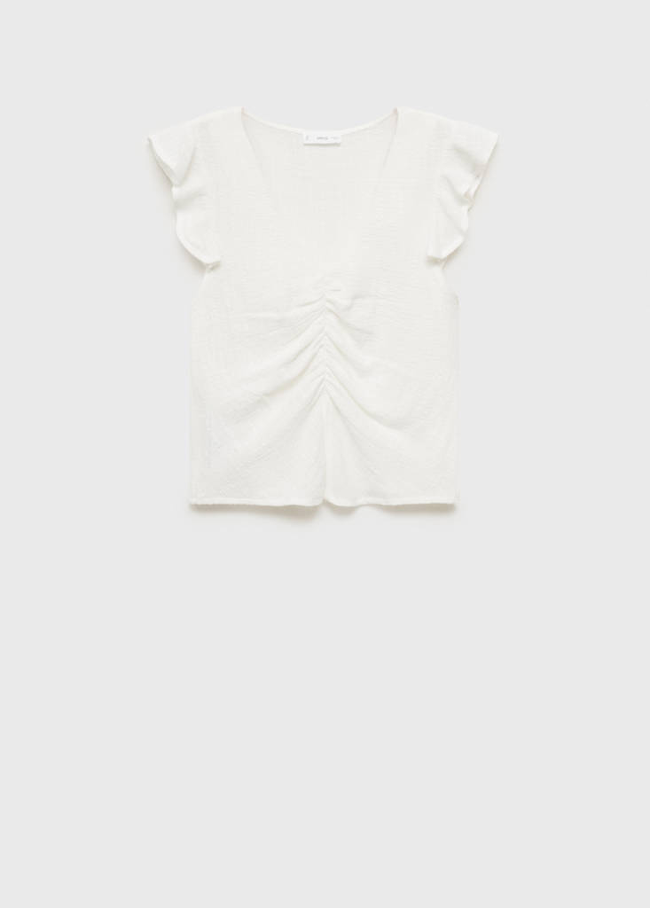Ruffled-sleeve blouse — Off White