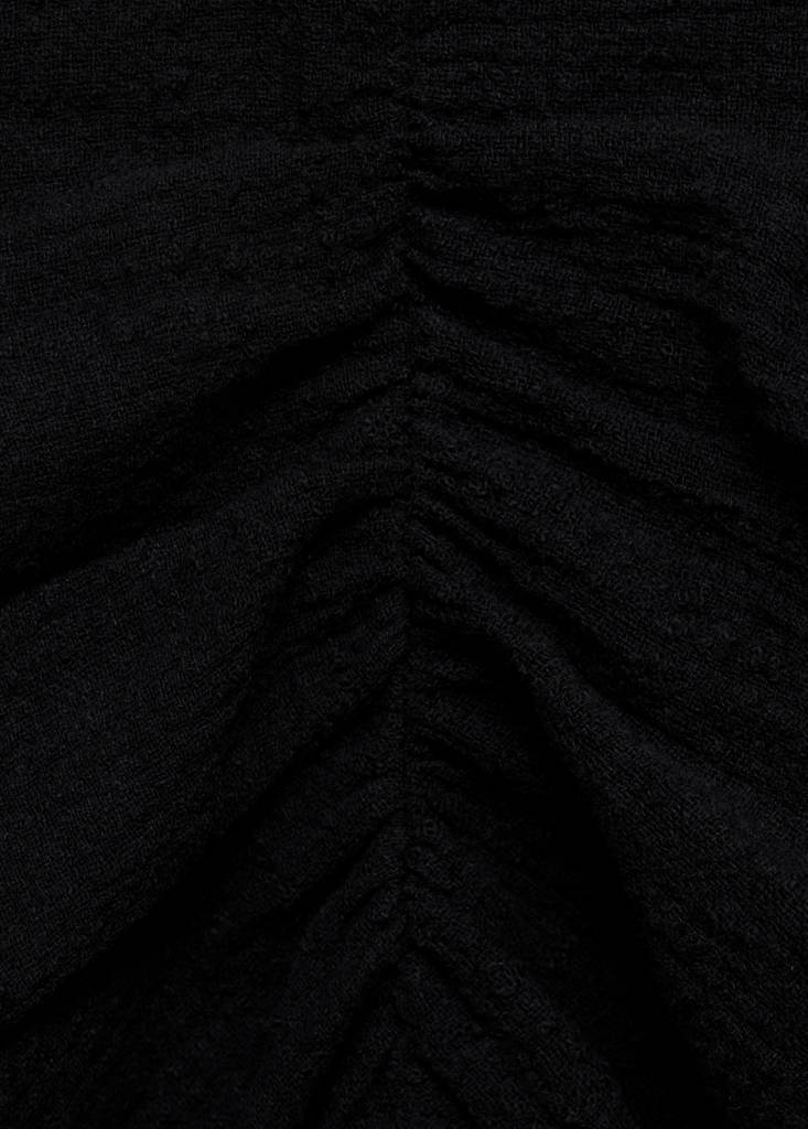 Ruffled-sleeve blouse — Black