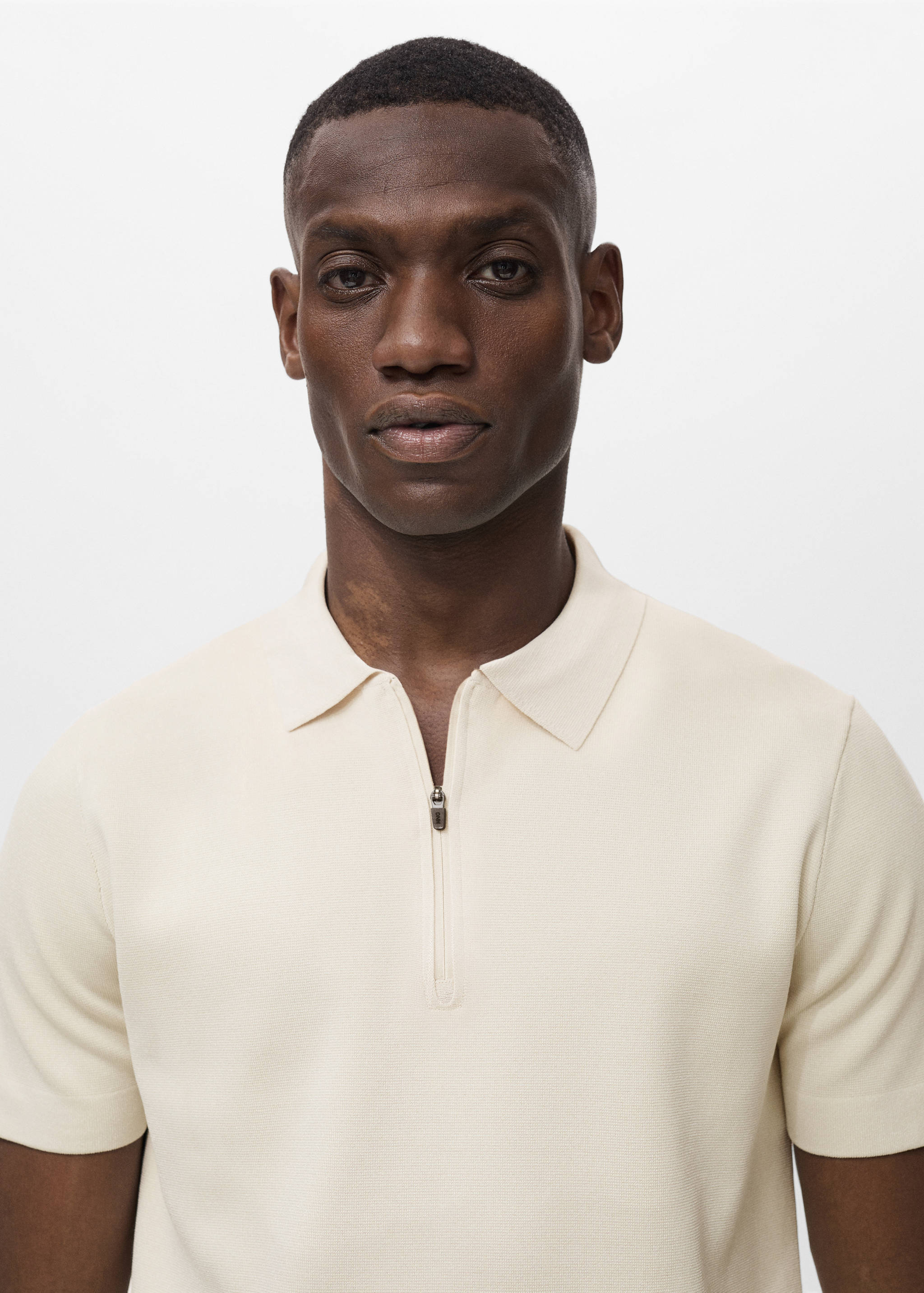 COOLMAX® fine-knit polo shirt with zip - Details of the article 1