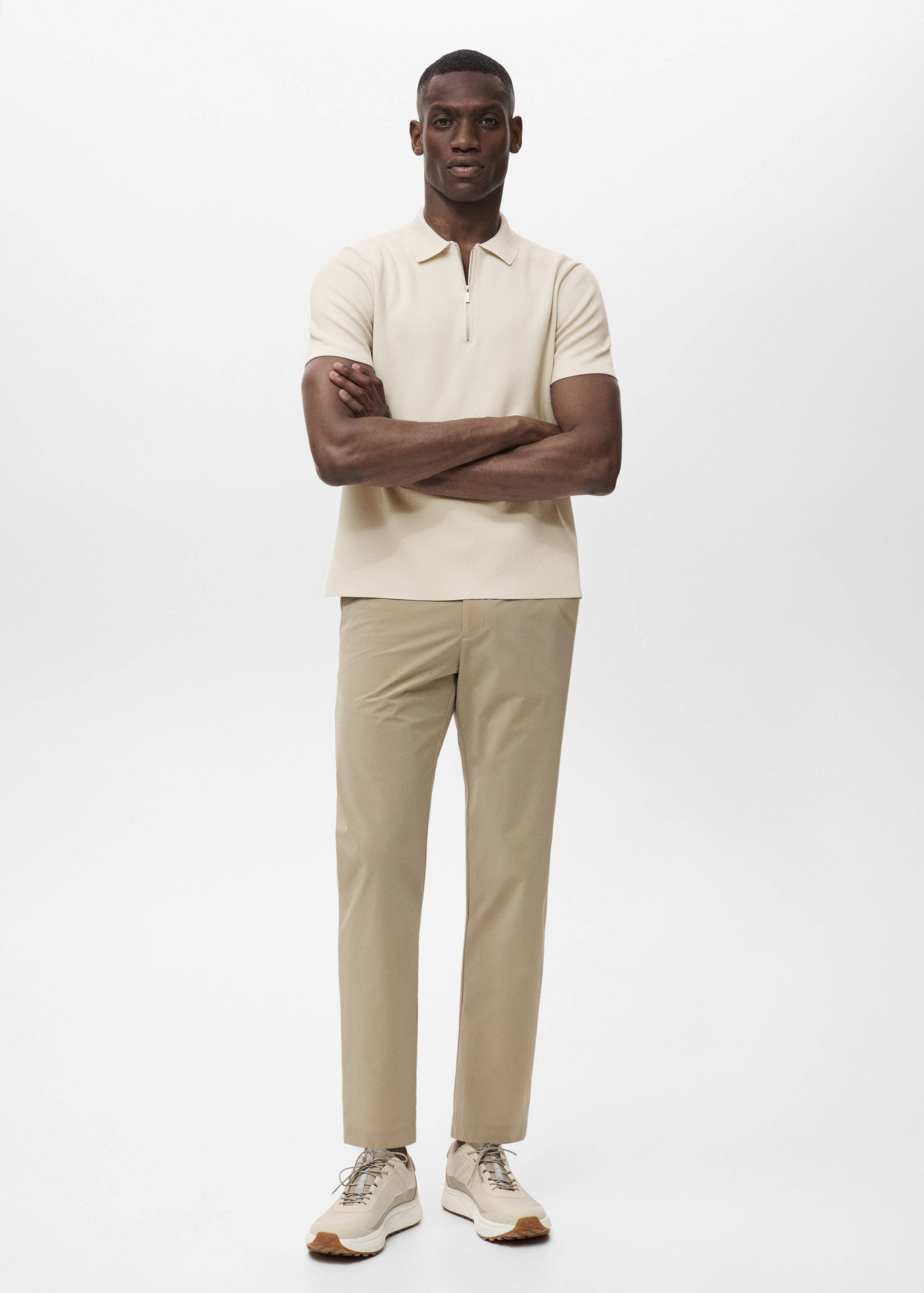 COOLMAX® fine-knit polo shirt with zipper - General plane