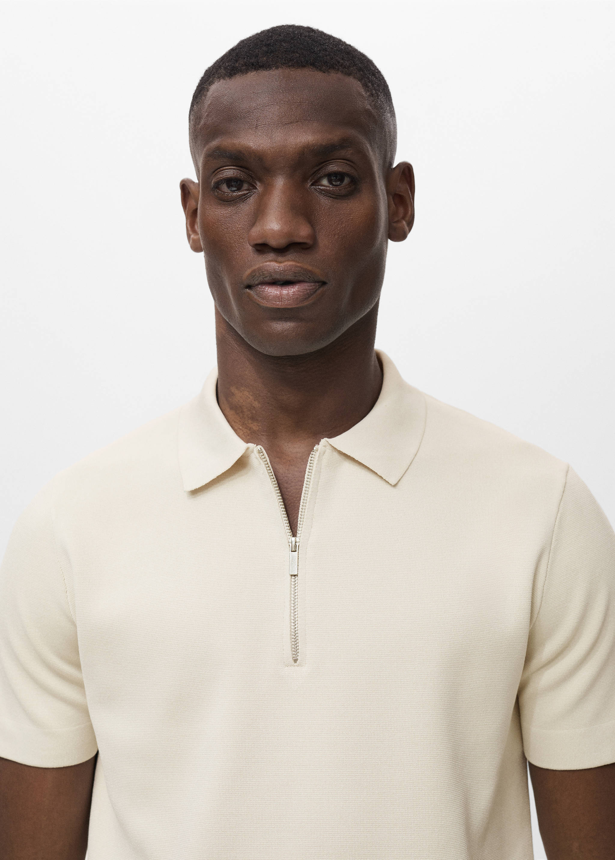 COOLMAX® fine-knit polo shirt with zipper - Details of the article 1