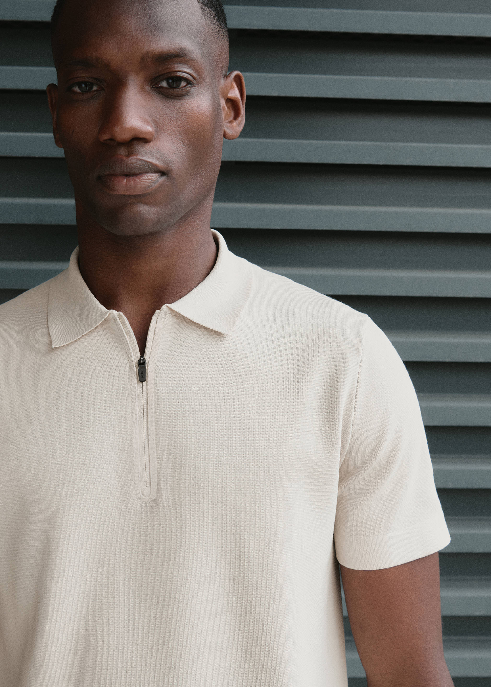 COOLMAX® fine-knit polo shirt with zipper - Details of the article 3