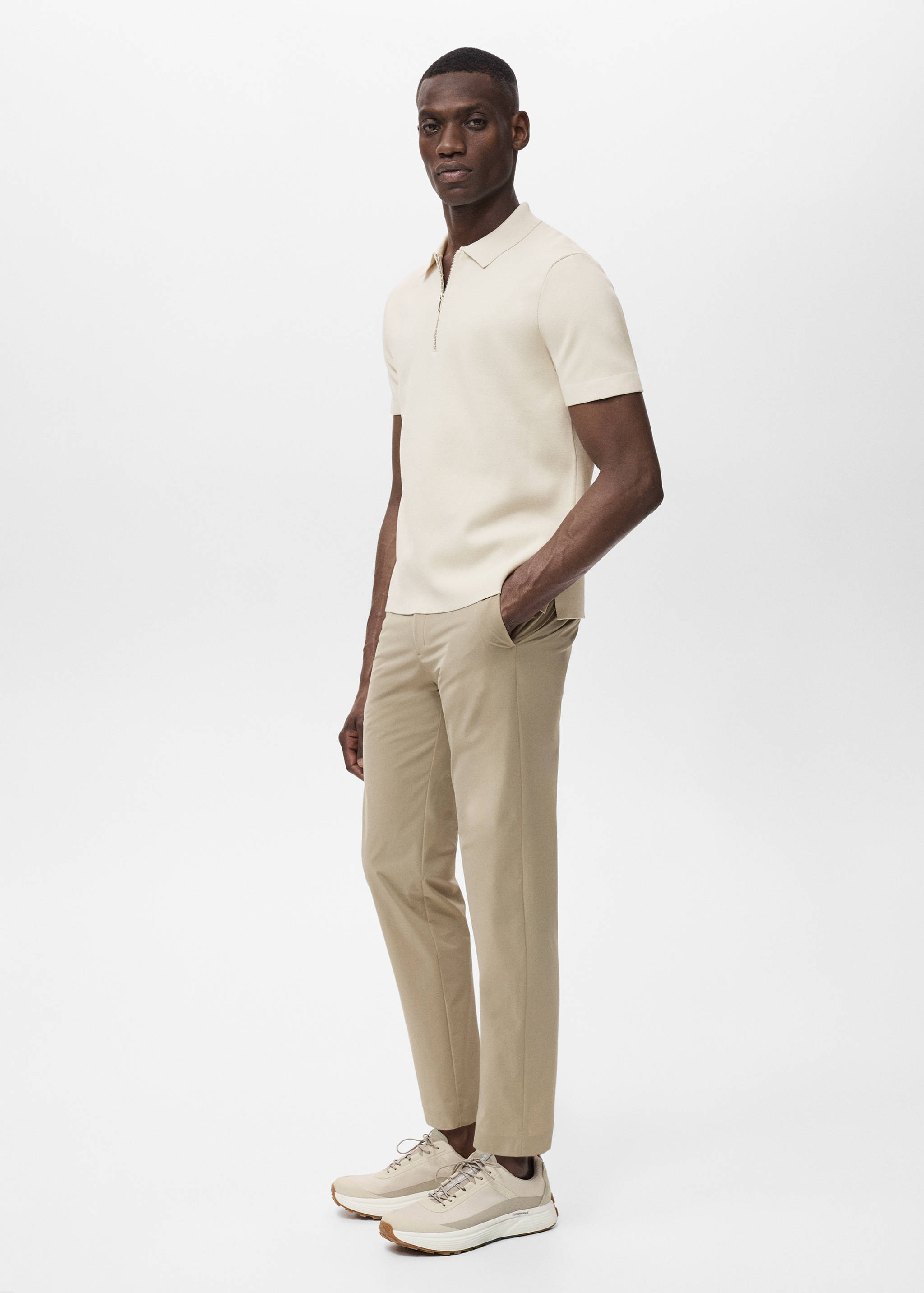COOLMAX® fine-knit polo shirt with zipper - Details of the article 2