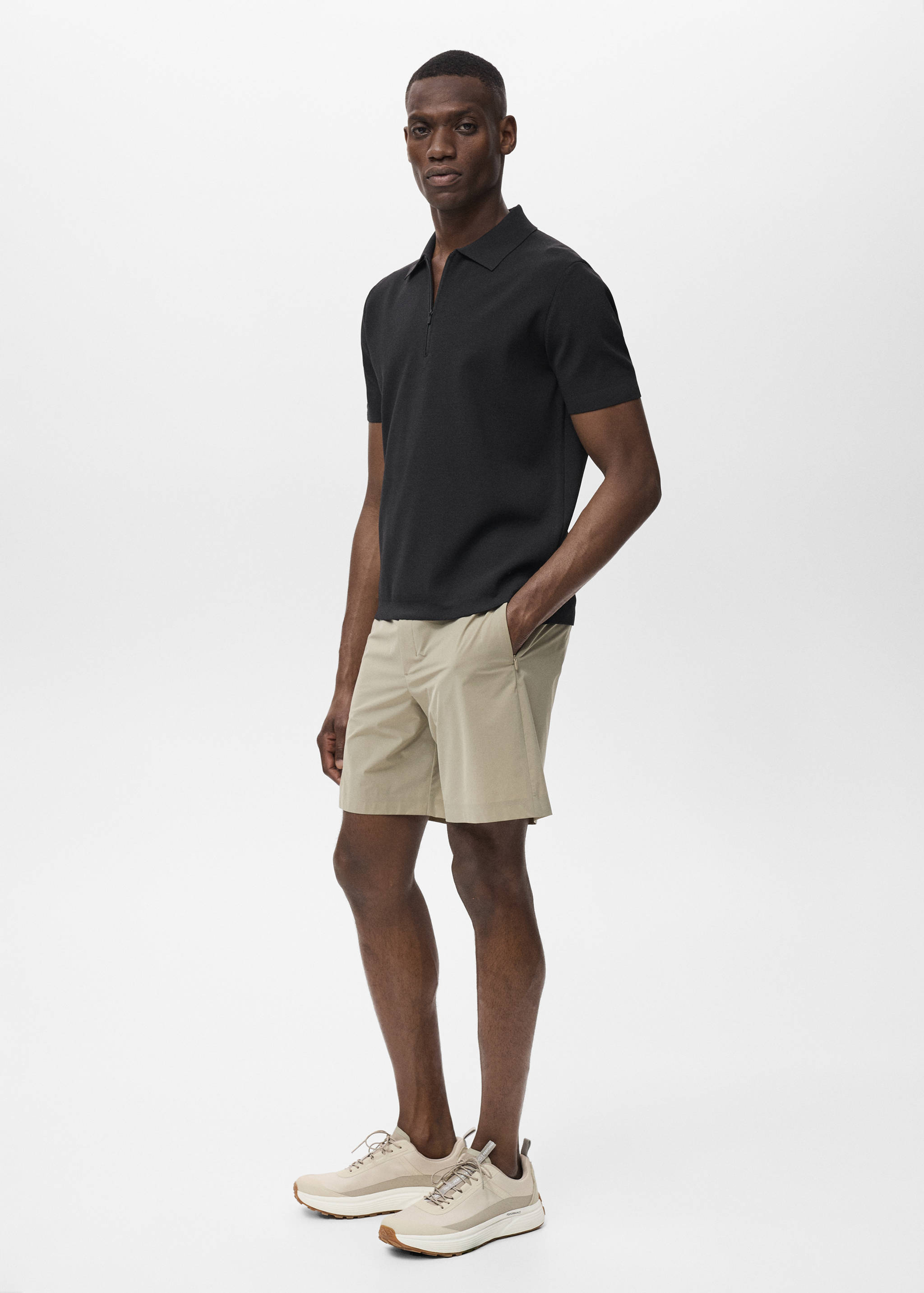 COOLMAX® fine-knit polo shirt with zip - Details of the article 2