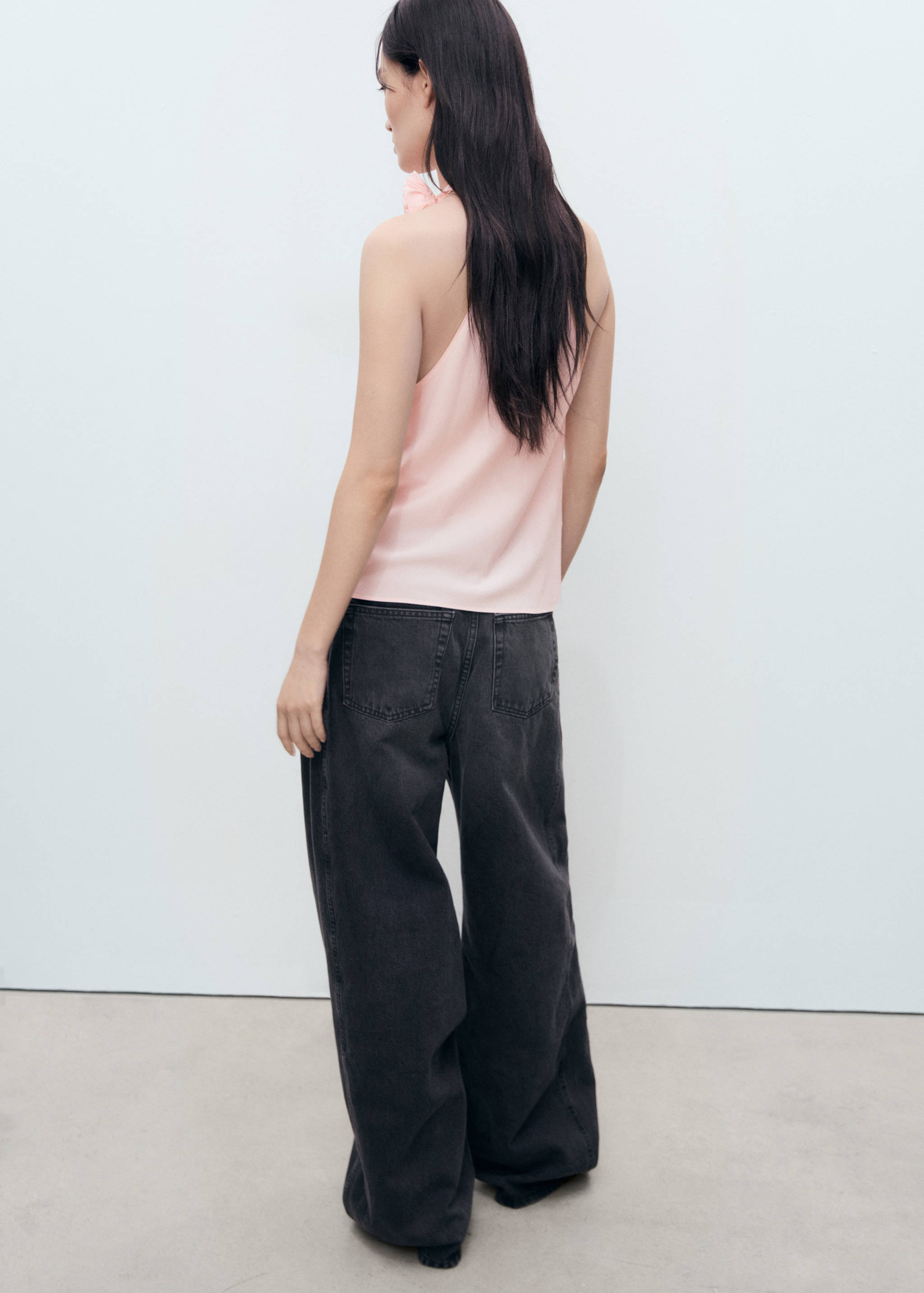 Draped blouse with flower detail - Reverse of the article