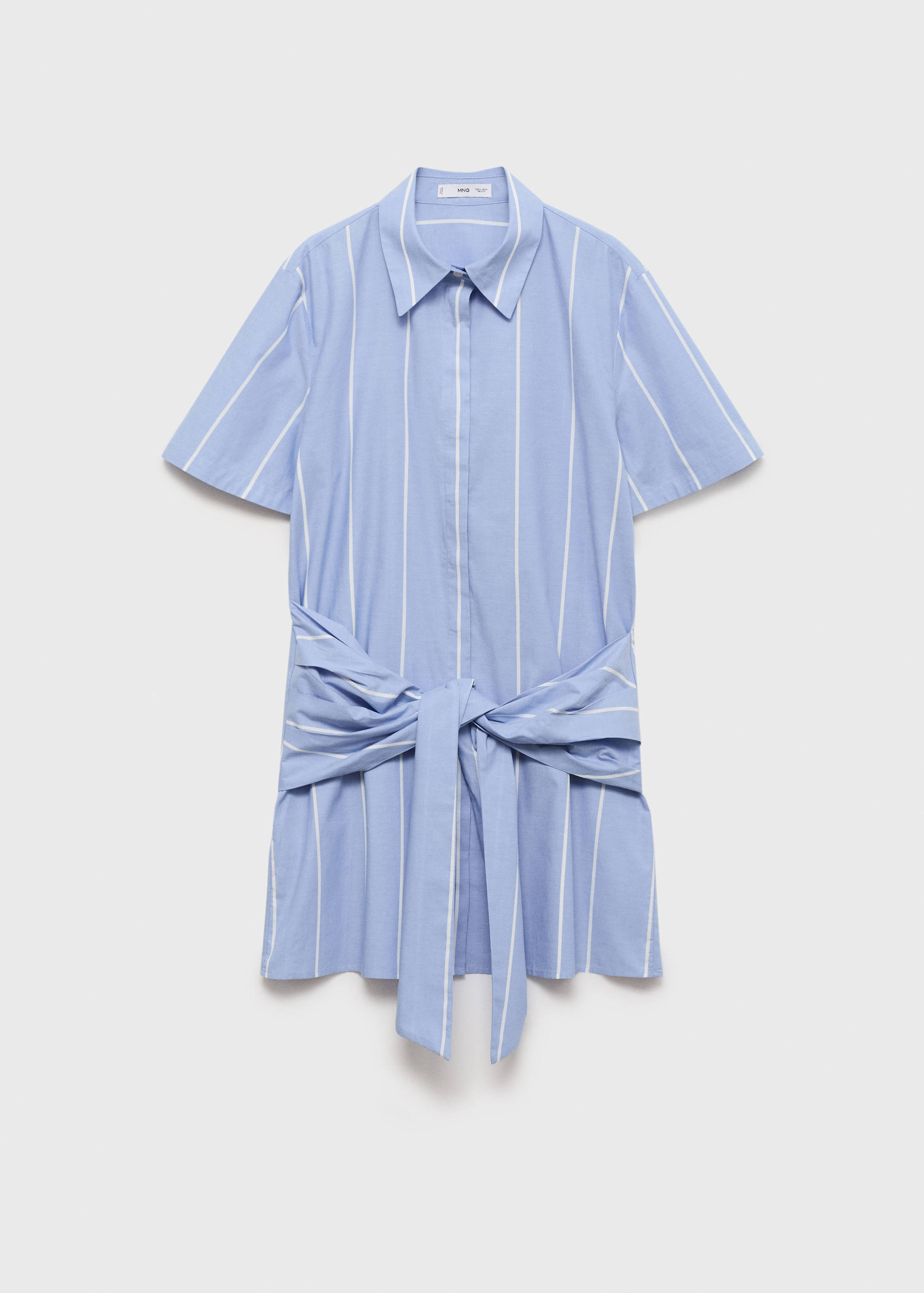 Koszulowa sukienka w paski z węzłem - Artykuł bez modela/modelki