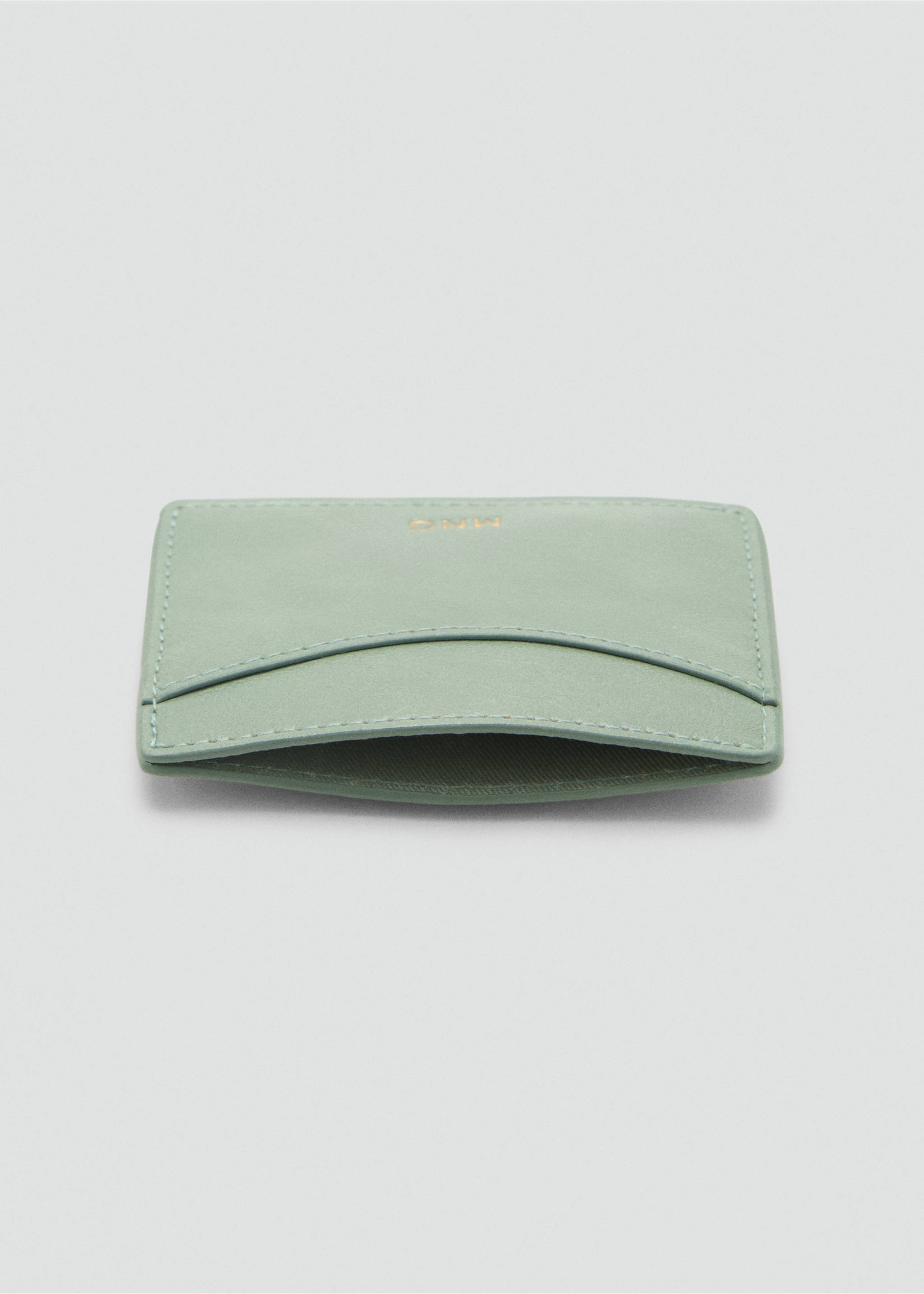 Embossed faux-leather card holder - Details of the article 1, Aqua Green. Ref: 17081153-00.