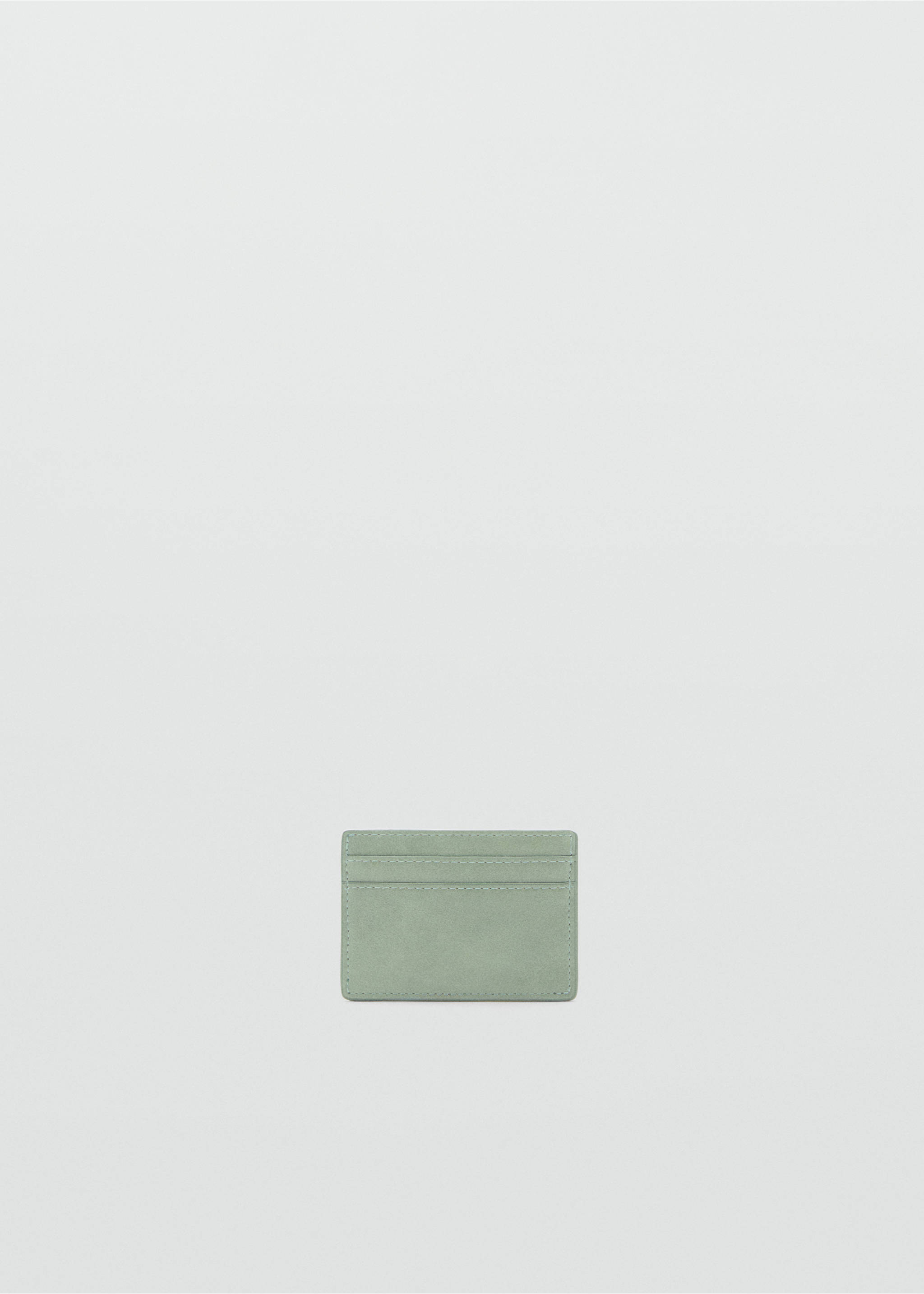 Embossed faux-leather card holder - Details of the article 2, Aqua Green. Ref: 17081153-00.